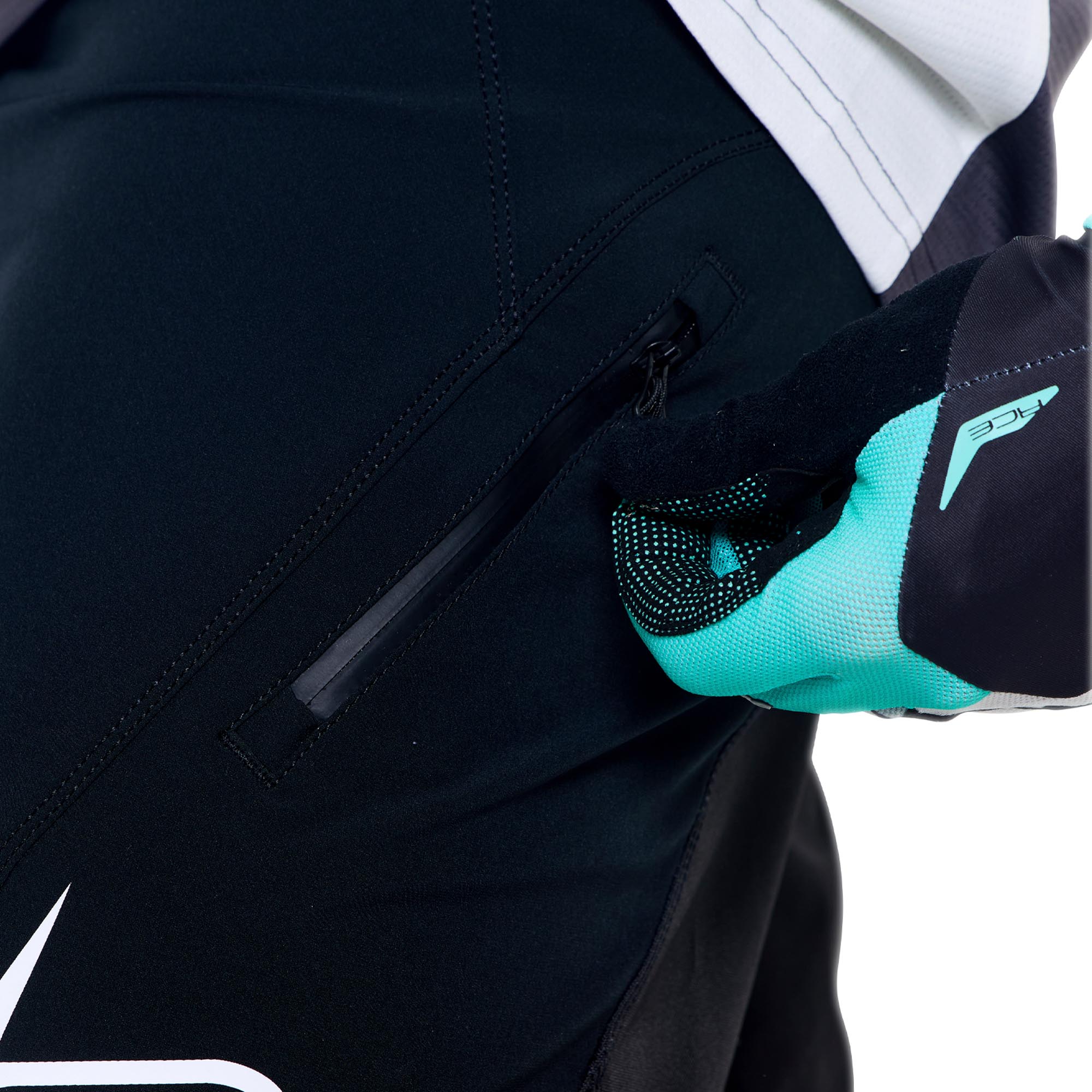 Side view of Troy Lee Designs Sprint Pro Mono Bicycle Pants, black, Size 28 for Men