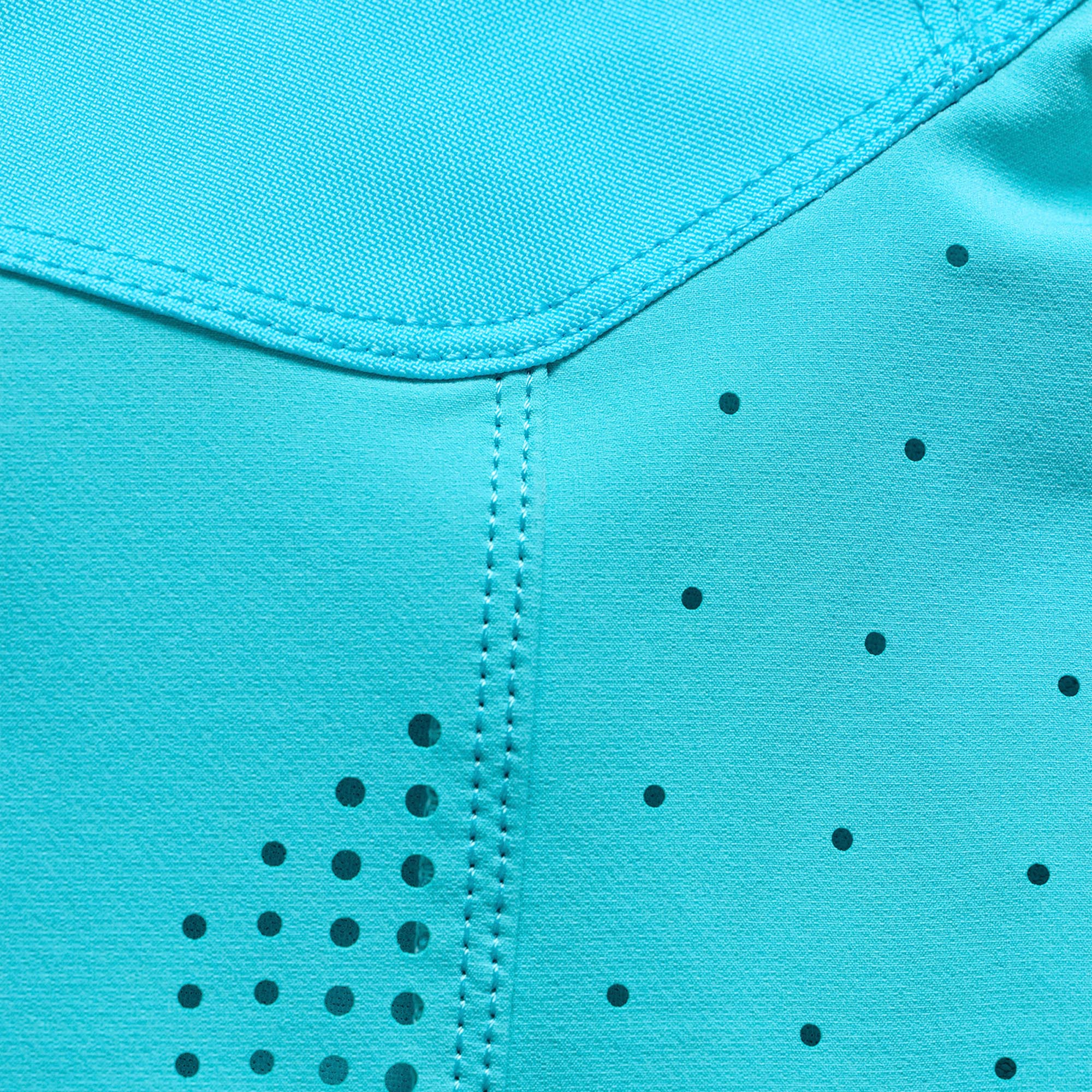 Side view of Troy Lee Designs Sprint Pro Mono Bicycle Pants, turquoise, Size 30 for Men