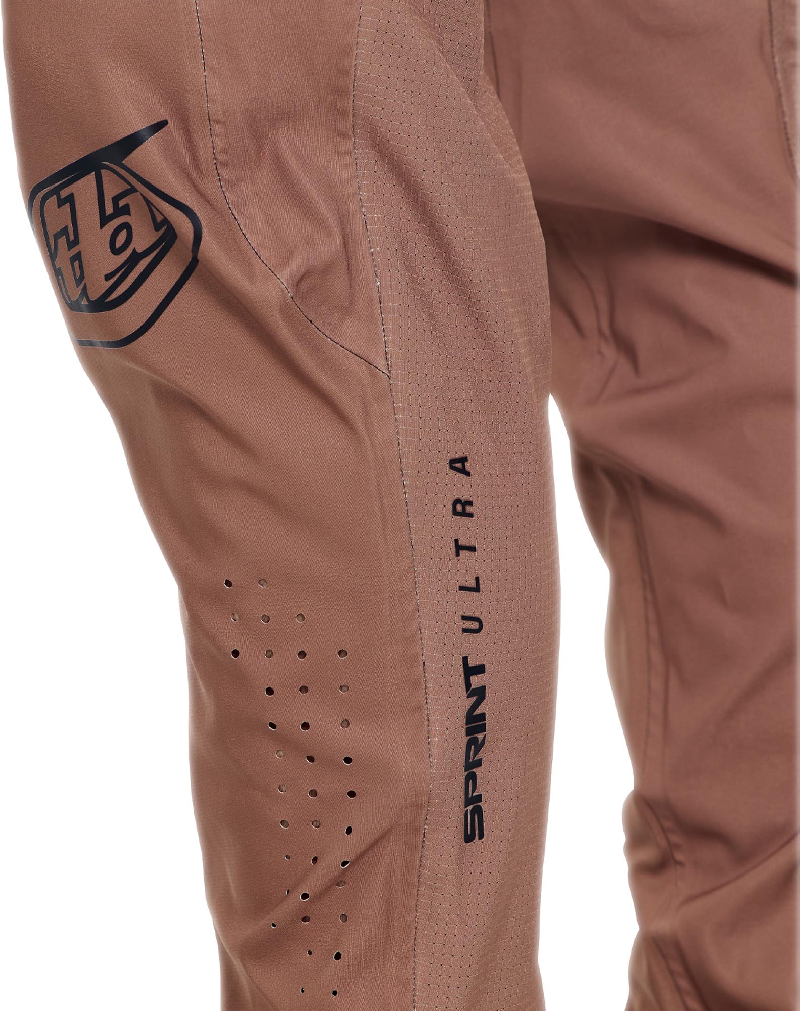 Side view of Troy Lee Designs Sprint Pro Mono Bicycle Pants, brown-beige, Size 30 for Men