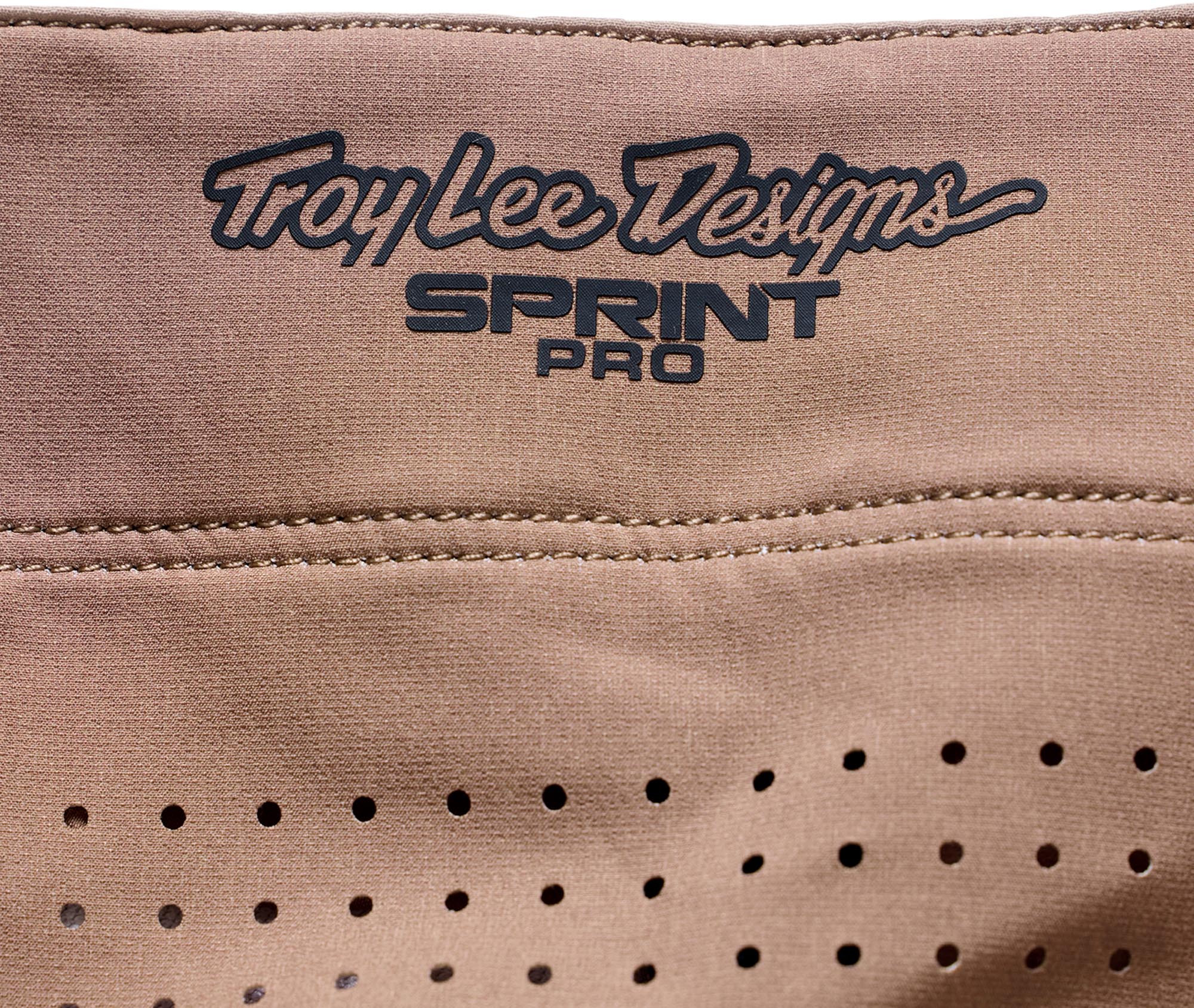 Side view of Troy Lee Designs Sprint Pro Mono Bicycle Pants, brown-beige, Size 30 for Men