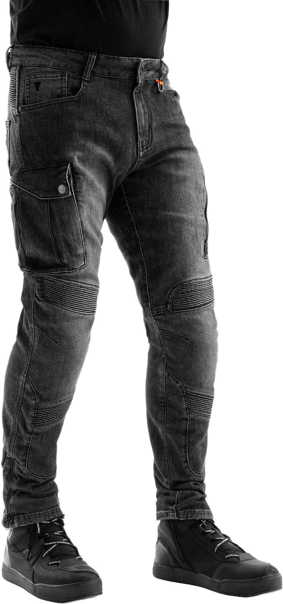 Side view of Rebelhorn Vandal Mono Motorcycle Jeans, Size 34 40 for Men