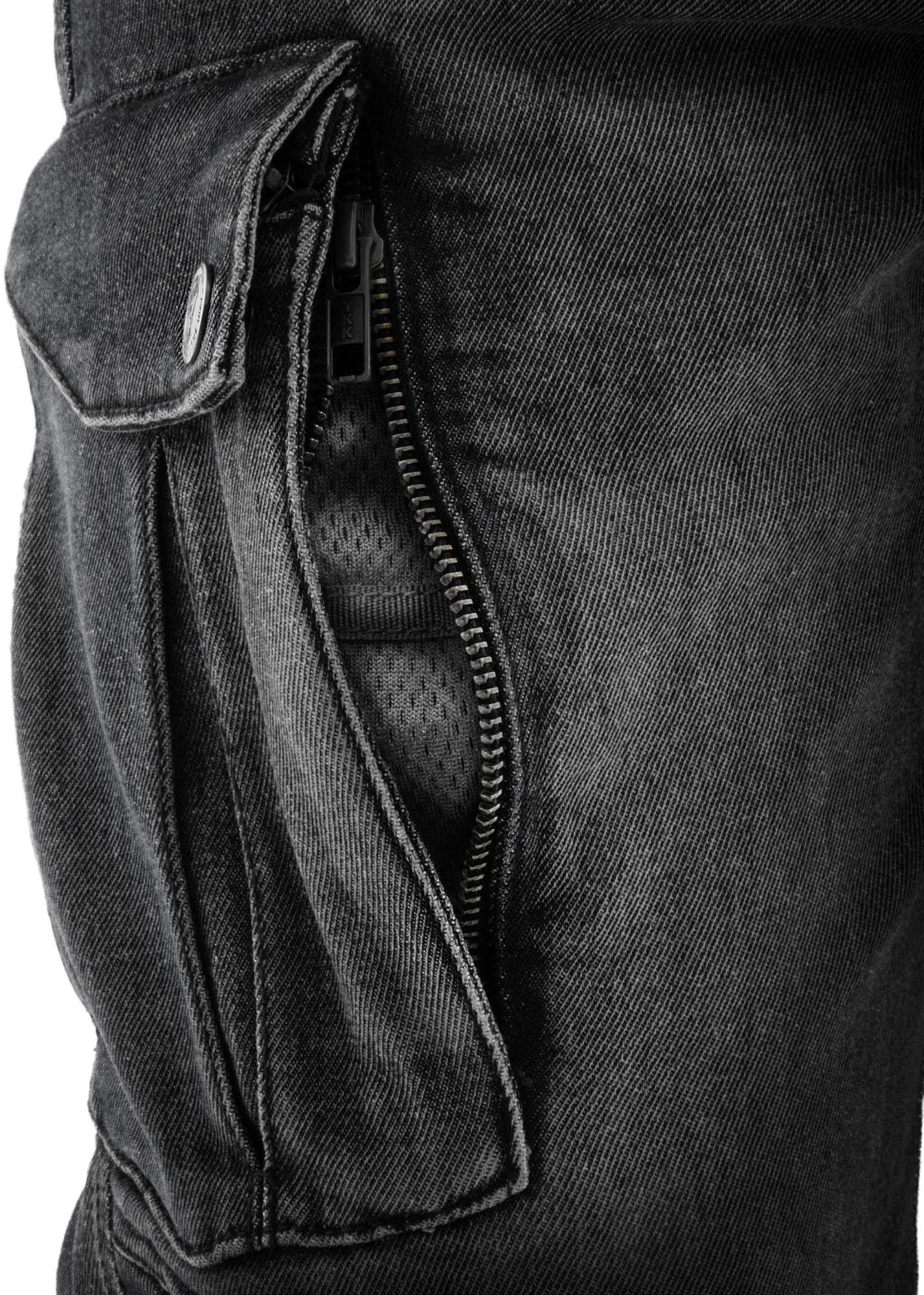Side view of Rebelhorn Vandal Mono Motorcycle Jeans, Size 34 40 for Men