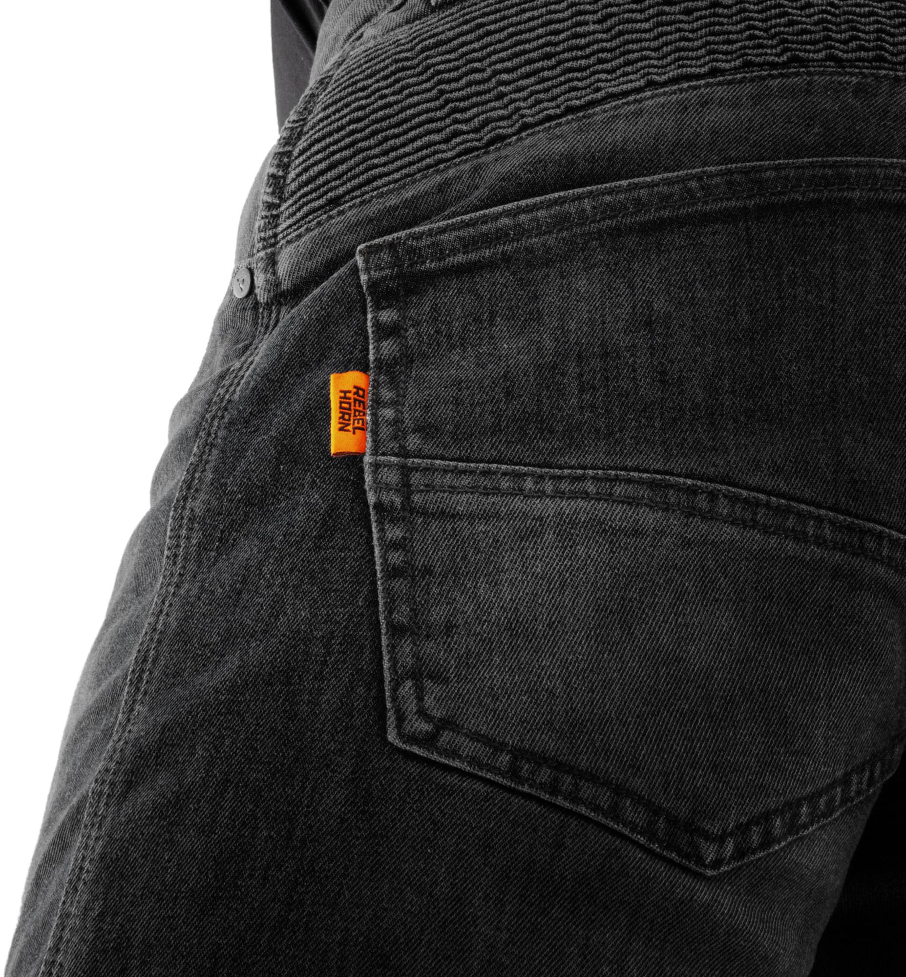 Side view of Rebelhorn Vandal Mono Motorcycle Jeans, Size 34 40 for Men