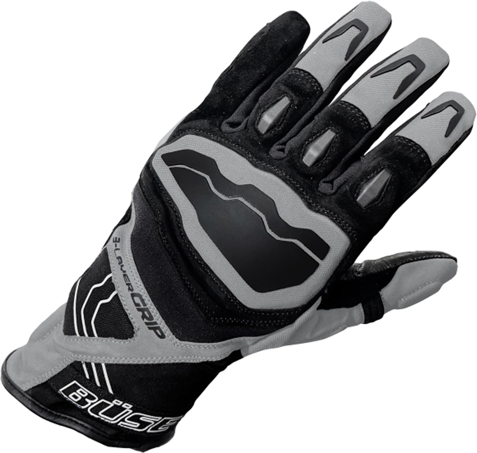 Büse Men's Grey Gravel Motorcycle Gloves, Size L For