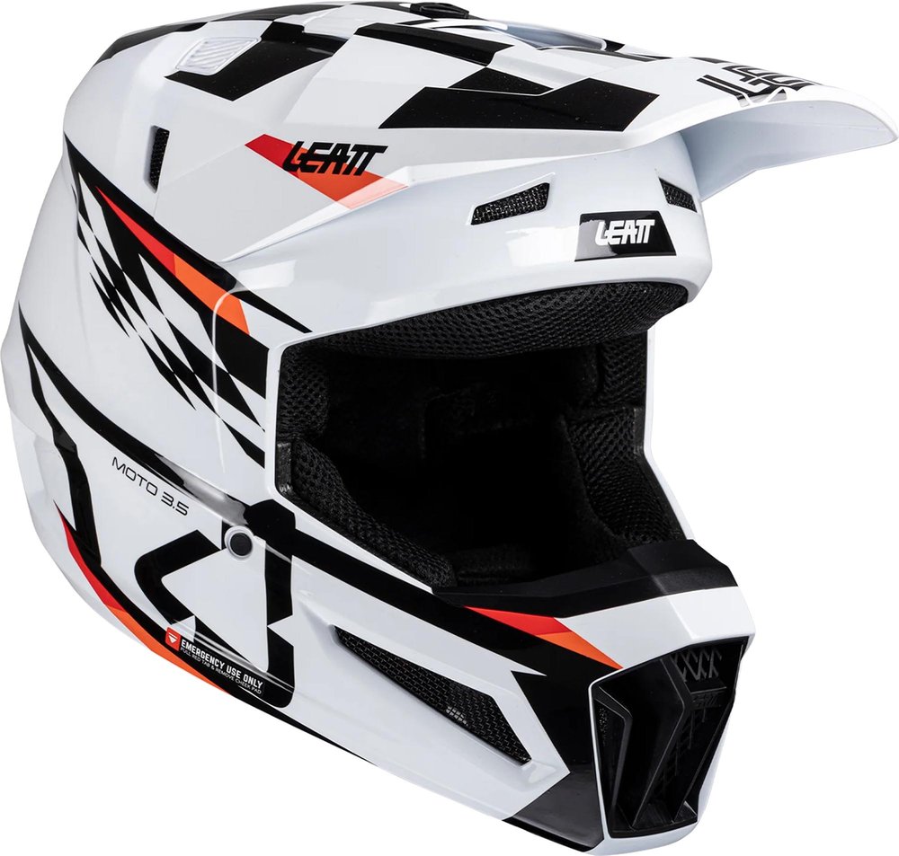 Leatt 3.5 Checkered Junior Motocross Helm mit Brille