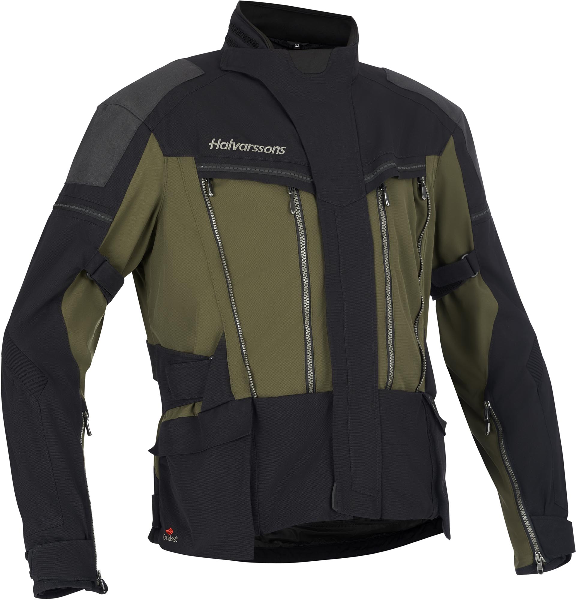 Halvarssons Mora V2 Veste textile moto imperméable, noir-vert, taille 50 pour Hommes