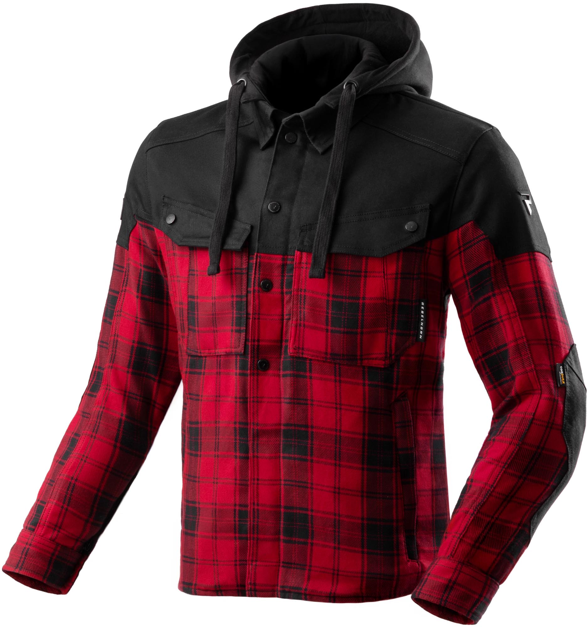 Rebelhorn Shifter Chemise de moto, noir-rouge, taille 6XL pour Hommes