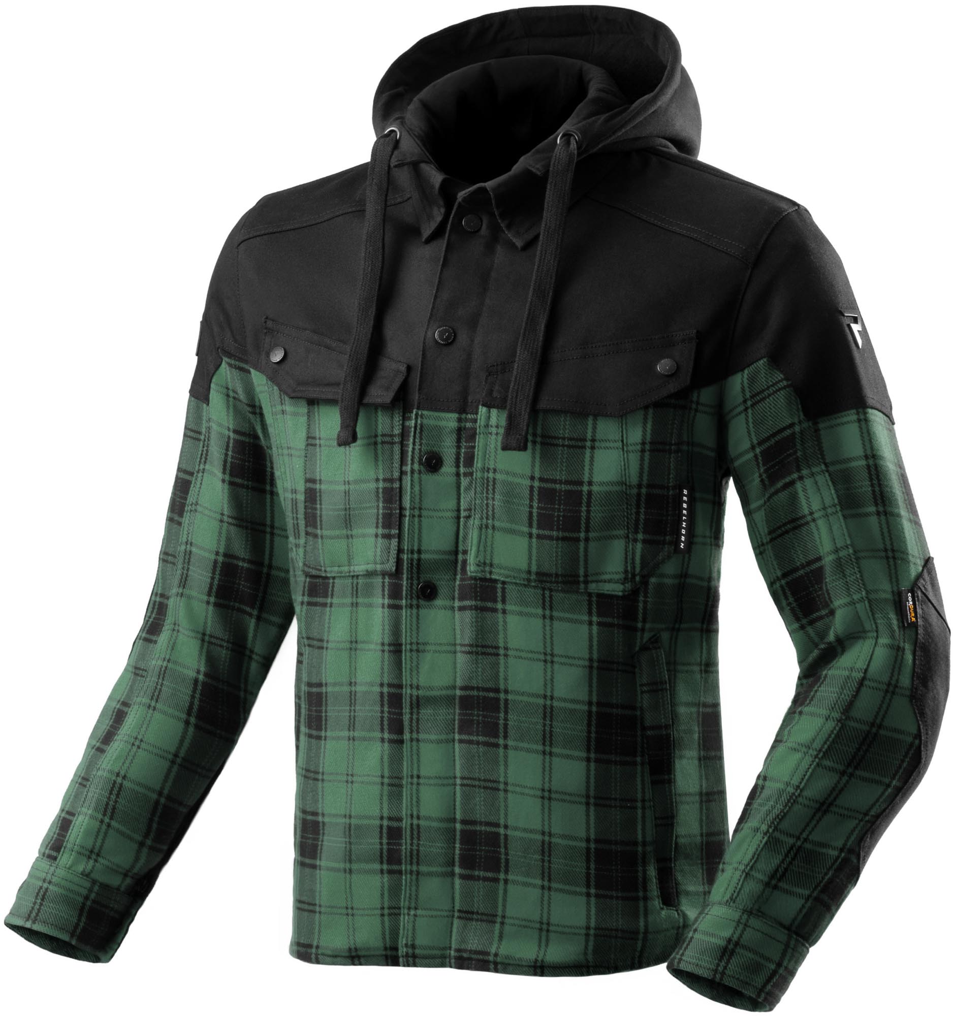 Rebelhorn Shifter Chemise de moto, noir-vert, taille 3XL pour Hommes