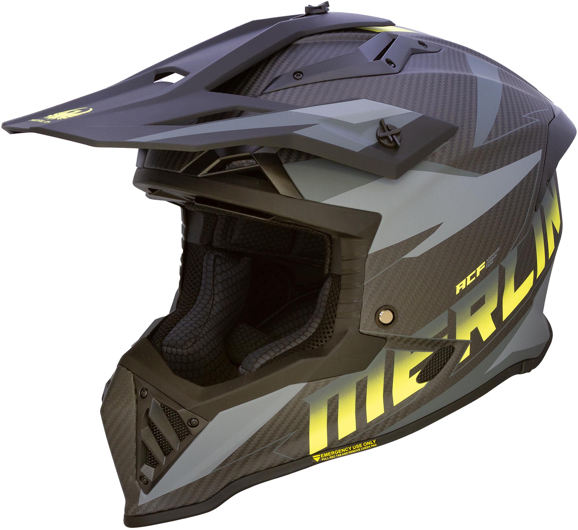 Merlin Recon Code Matt Carbon Casque de motocross, taille S pour Hommes