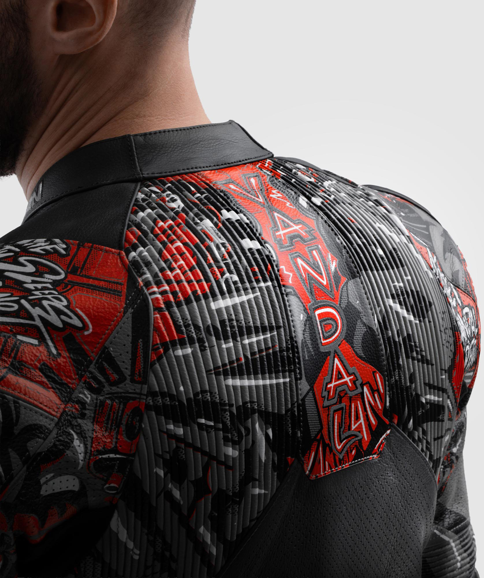 Side view of Rebelhorn Vandal 2 Cruze Motorcycle Leather Jacket, Size 48 for Men