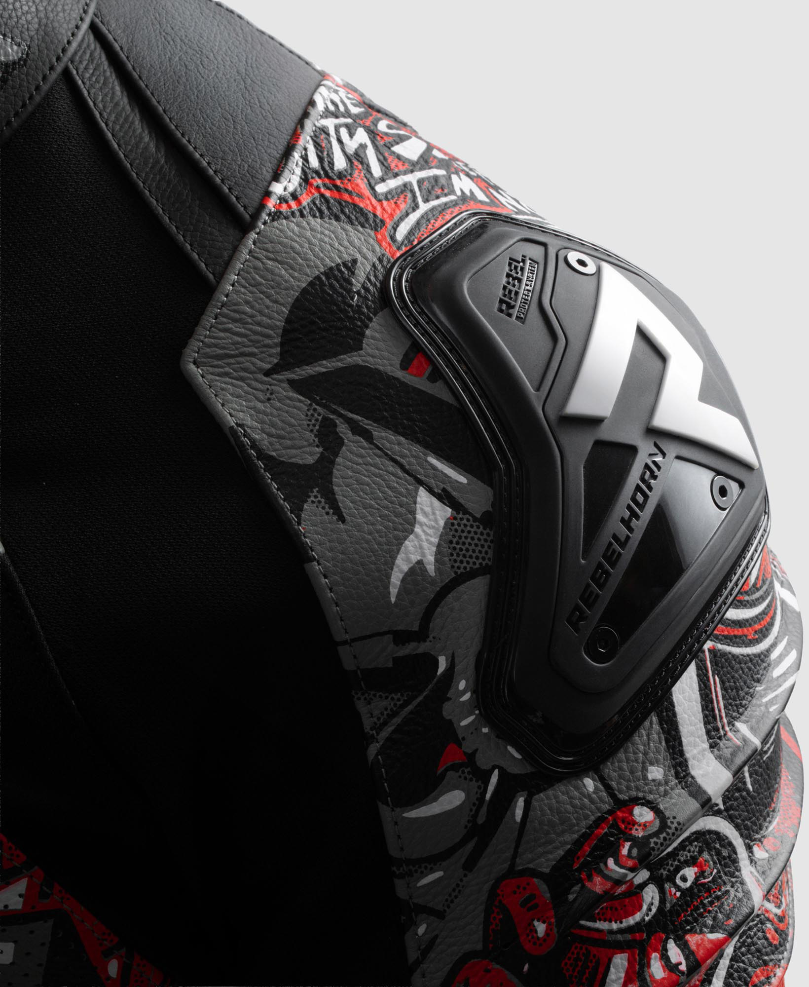 Side view of Rebelhorn Vandal 2 Cruze Motorcycle Leather Jacket, Size 48 for Men