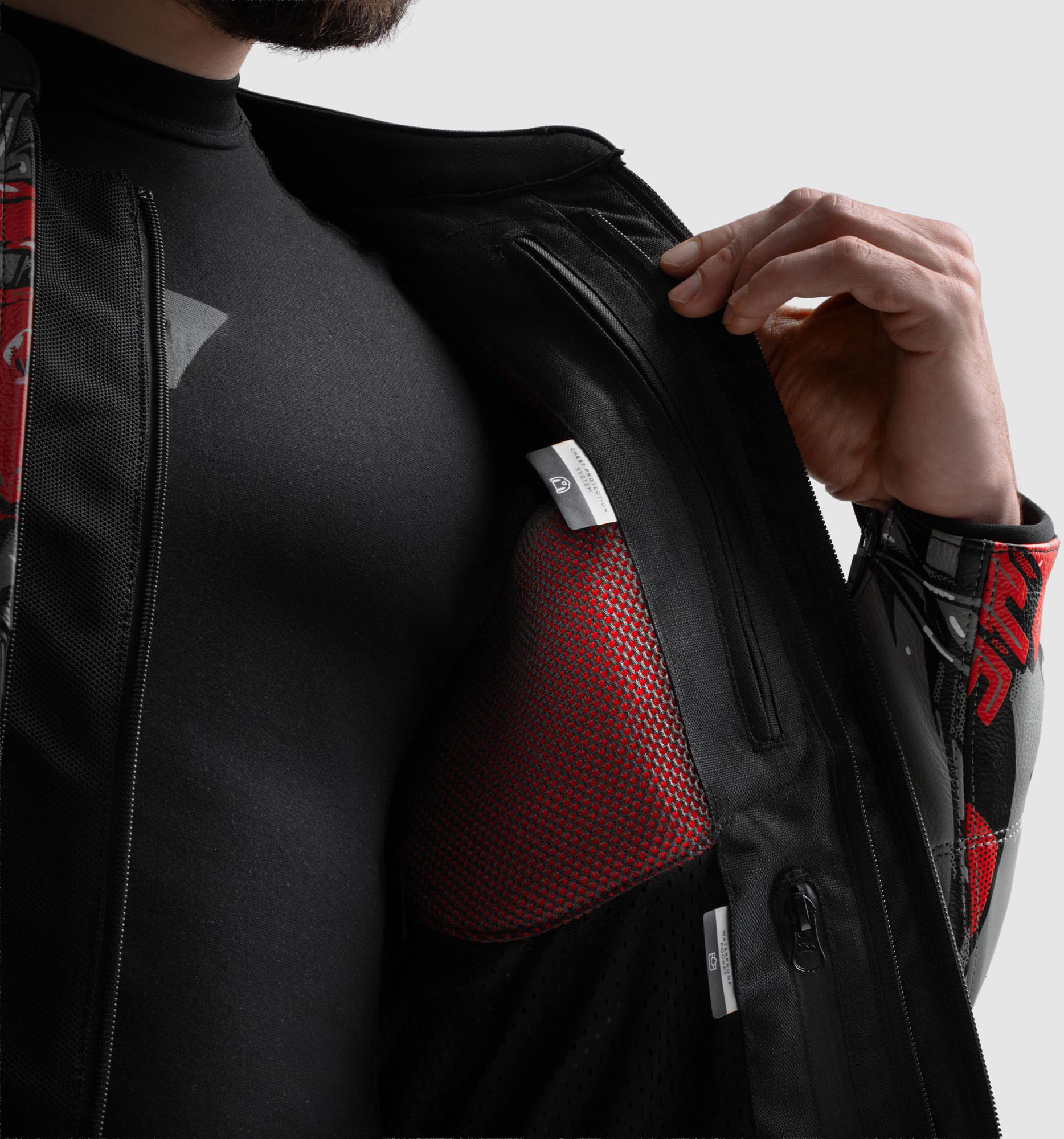 Side view of Rebelhorn Vandal 2 Cruze Motorcycle Leather Jacket, Size 48 for Men