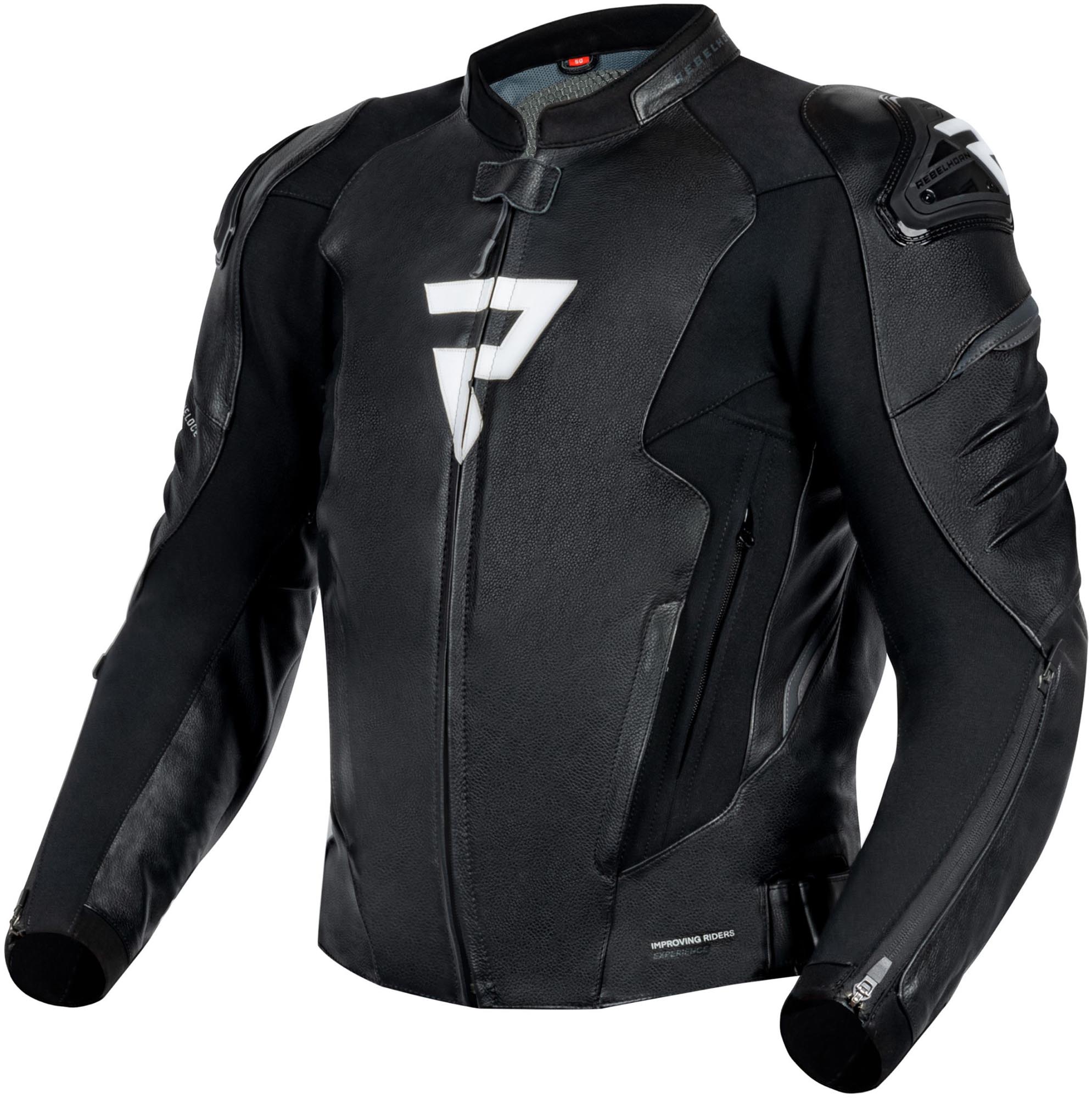Rebelhorn Veloce Veste en cuir moto, noir-blanc, taille 60 pour Hommes