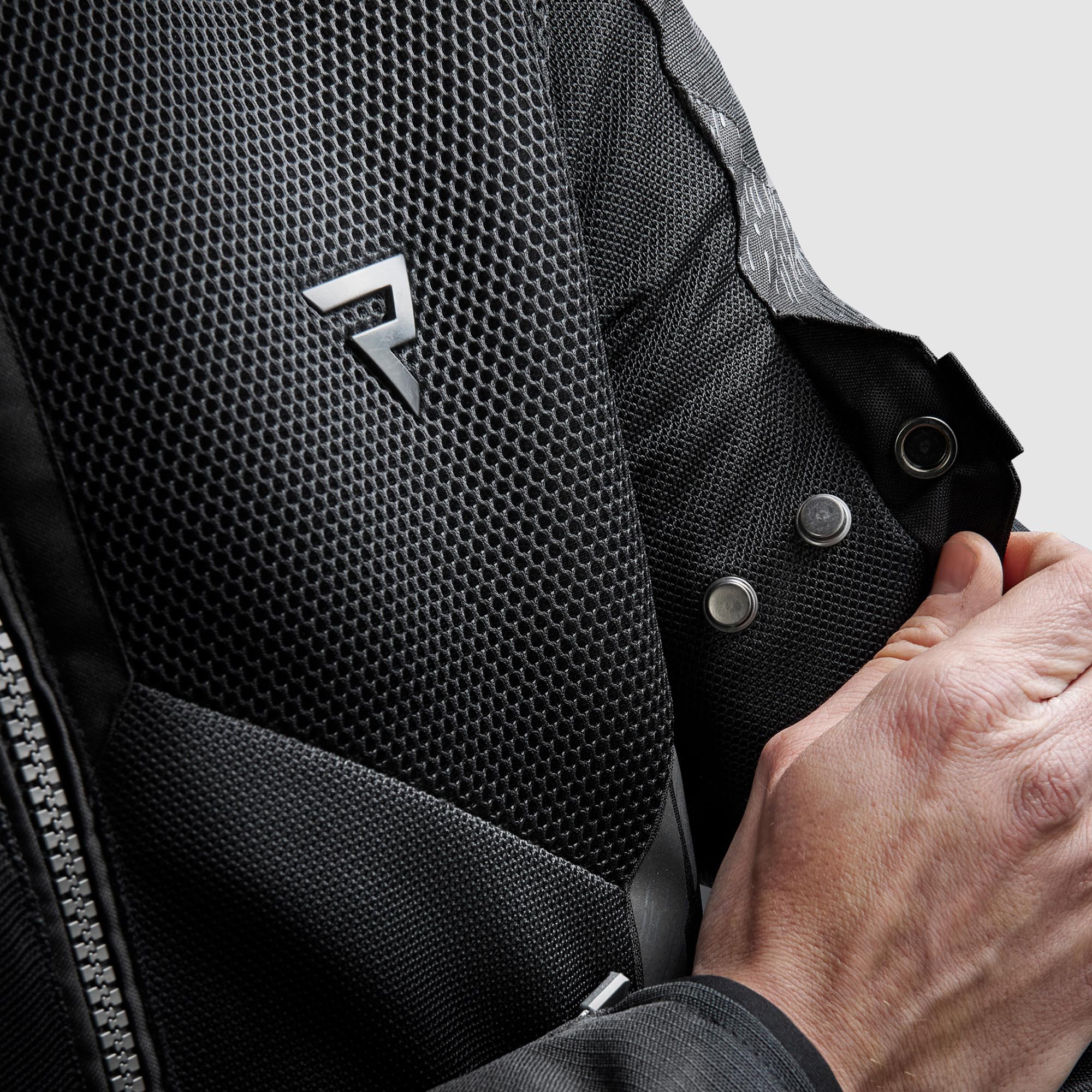 Side view of Rebelhorn Jax waterproof Motorcycle Textile Jacket, black, Size 4XL for Men