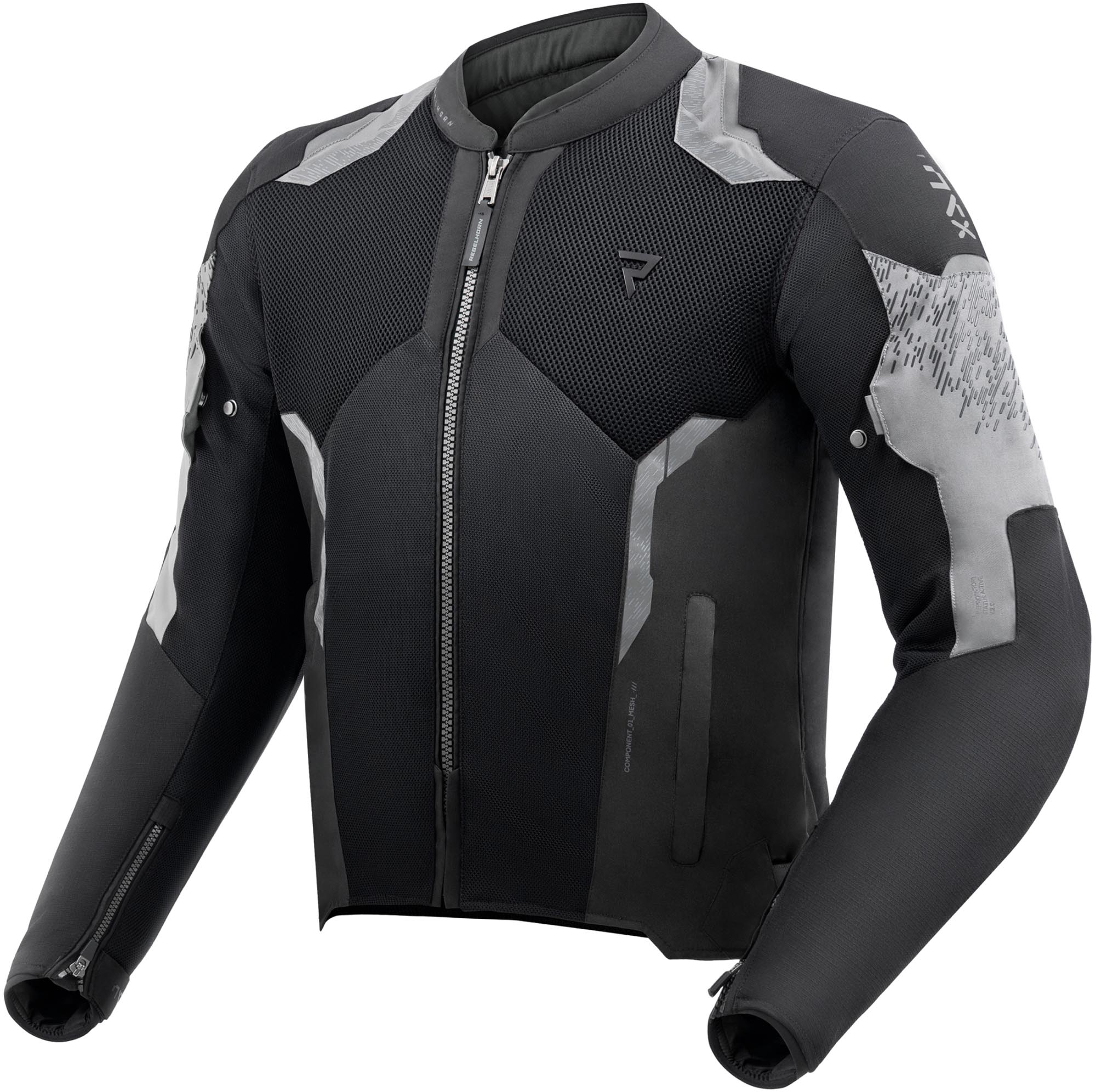 Rebelhorn Jax Veste textile moto imperméable, noir-gris, taille XS pour Hommes
