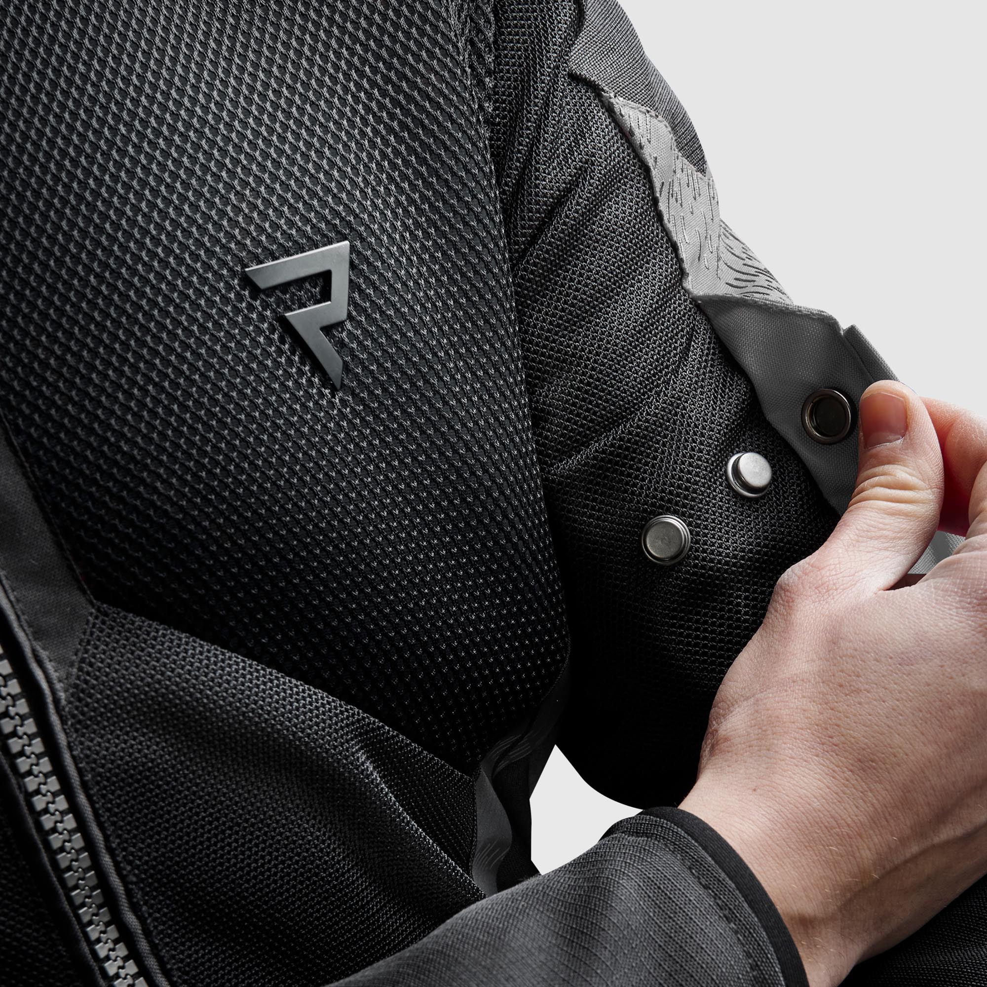 Side view of Rebelhorn Jax waterproof Motorcycle Textile Jacket, black-grey, Size 3XL for Men