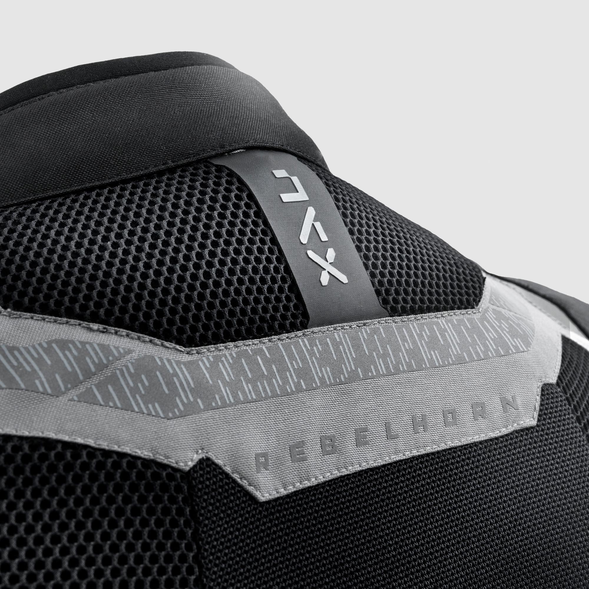 Side view of Rebelhorn Jax waterproof Motorcycle Textile Jacket, black-grey, Size 3XL for Men