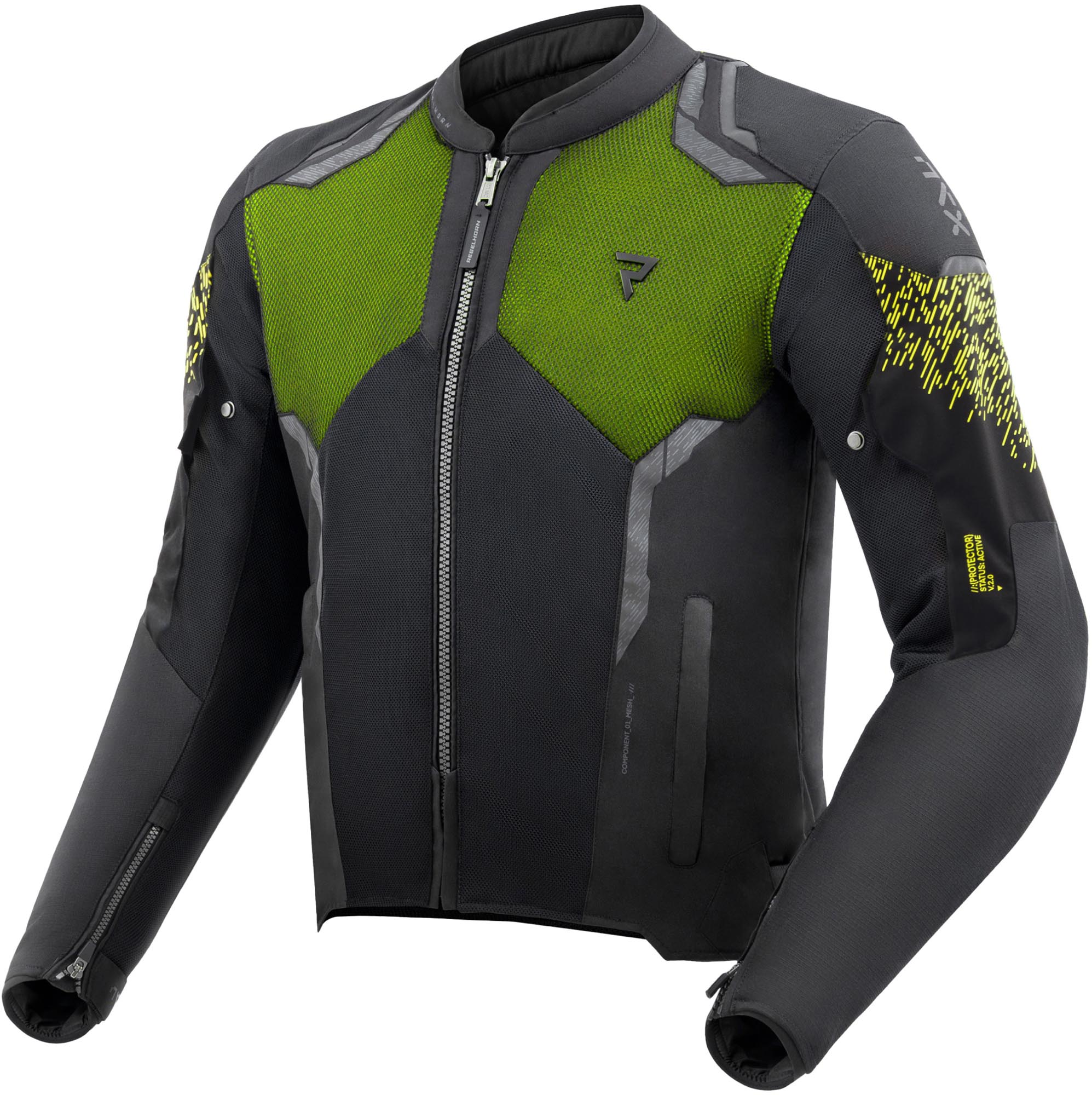Rebelhorn Jax Veste textile moto imperméable, noir-jaune, taille 2XL pour Hommes