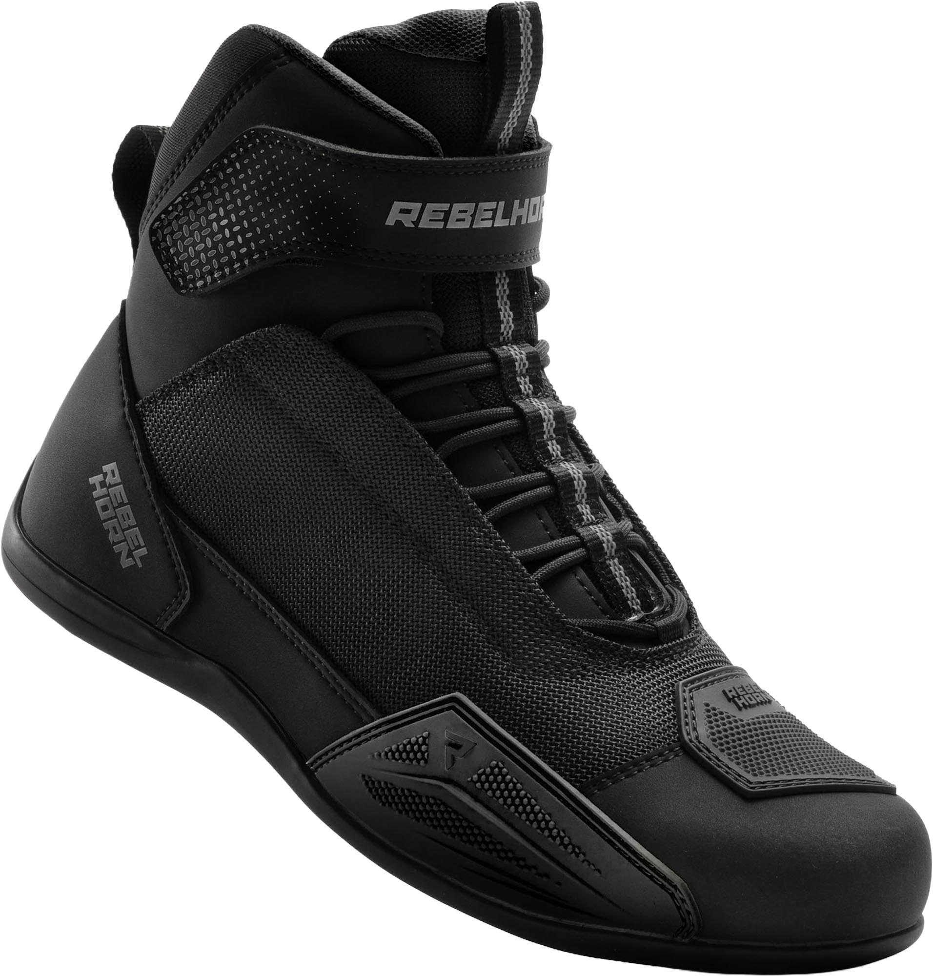 Side view of Rebelhorn Swift Motorcycle Shoes, black, Size 44 for Men