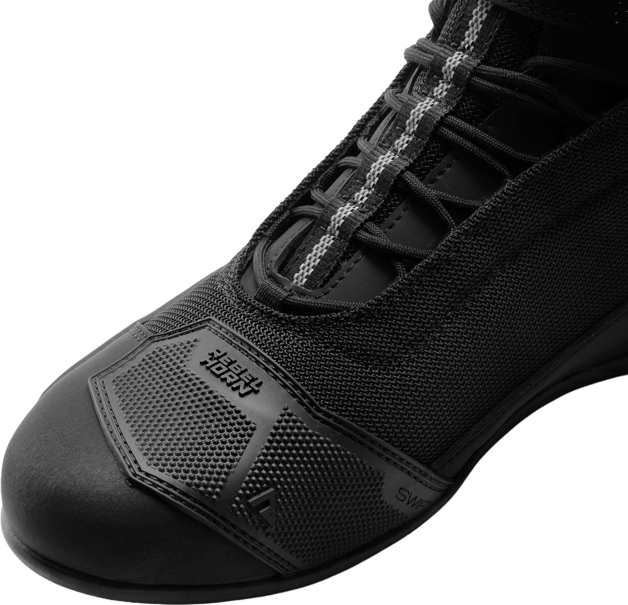 Side view of Rebelhorn Swift Motorcycle Shoes, black, Size 44 for Men