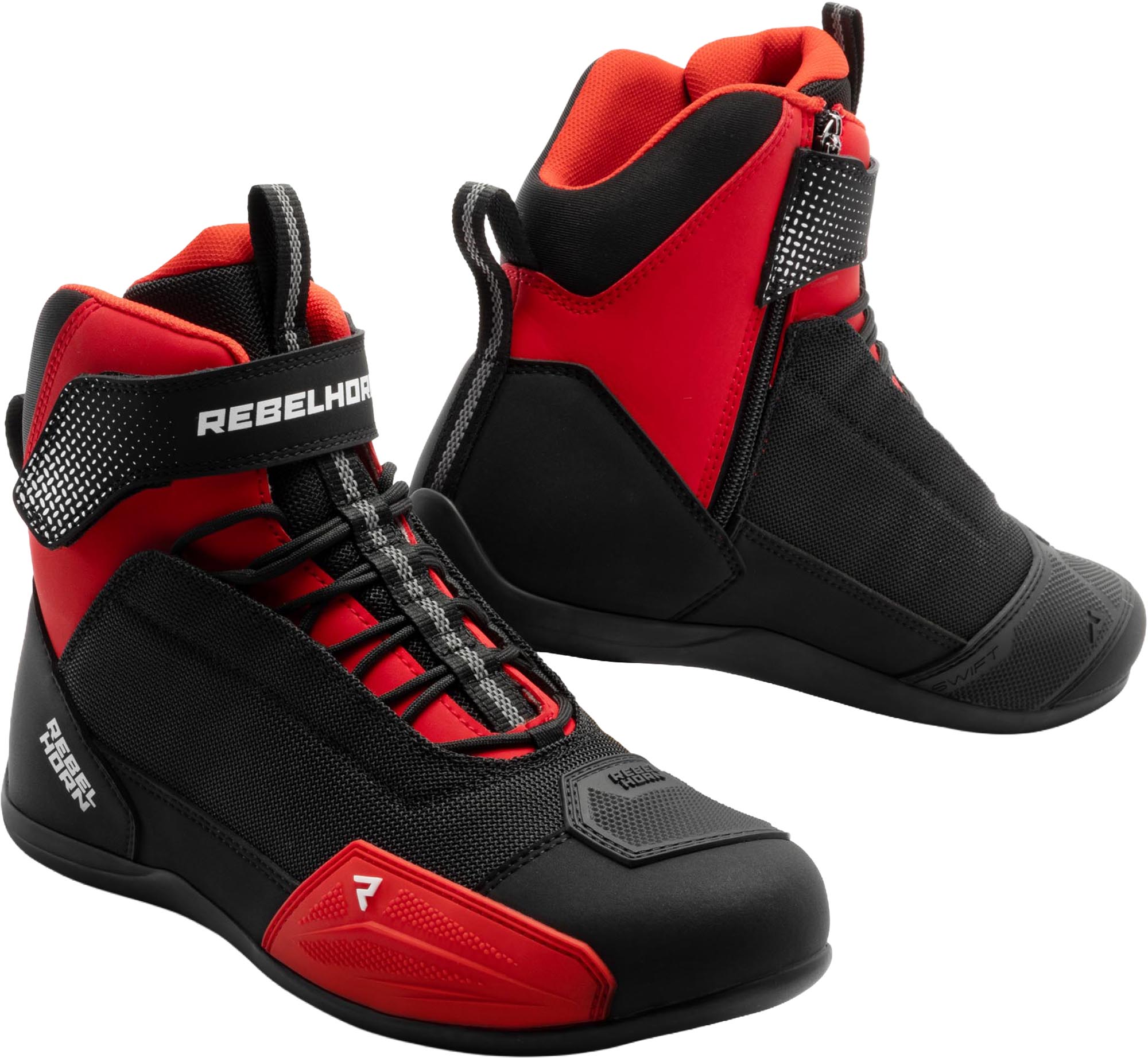 Rebelhorn Swift Chaussures moto, noir-rouge, taille 48 pour Hommes