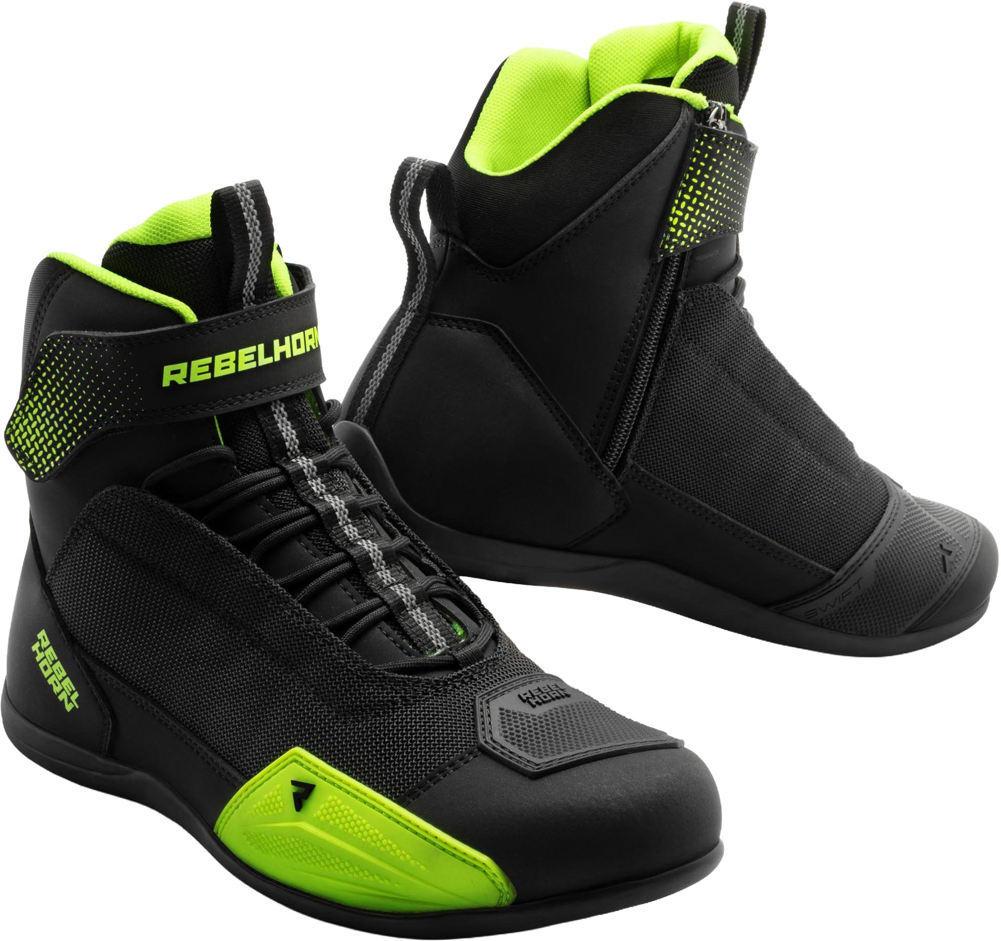 Rebelhorn Swift Chaussures moto, noir-jaune, taille 48 pour Hommes
