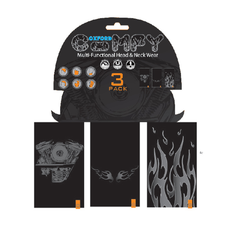 Oxford Bequemes HD Graphics Nackenband - 3er-Set