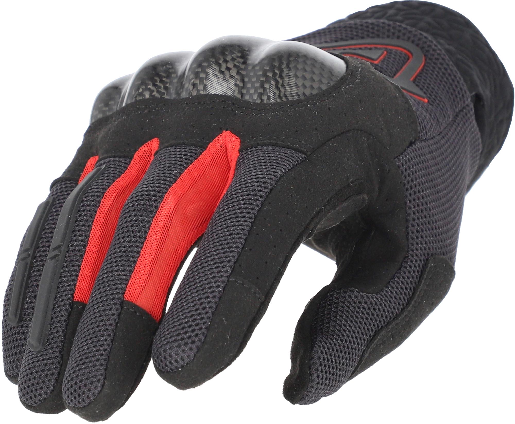 Acerbis Ramsey My Vented Pro Mesh Motorcycle Gloves, Black-Red, Size M For Men
