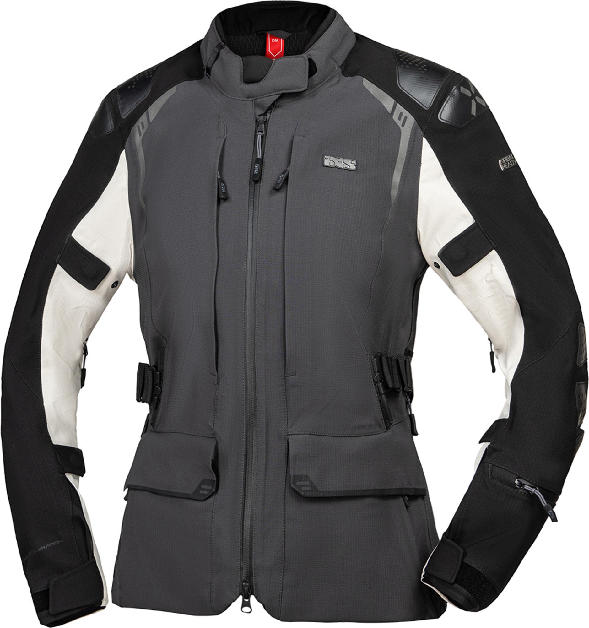 Ixs Tourster Stx 2.0 Waterproof Ladies Motorcycle Textile Jacket, Black-Grey, Size Xs For Women