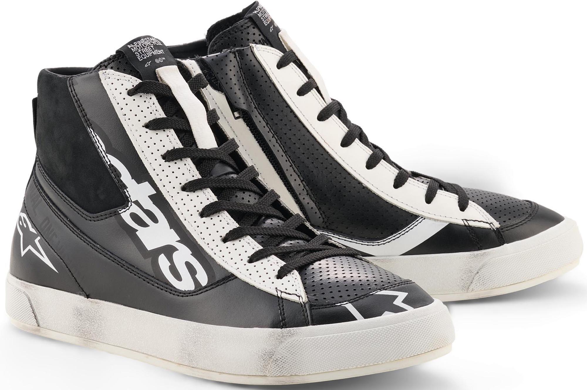 Alpinestars Stated Flair Motorcycle Shoes, Black-White, Size 45 For Men