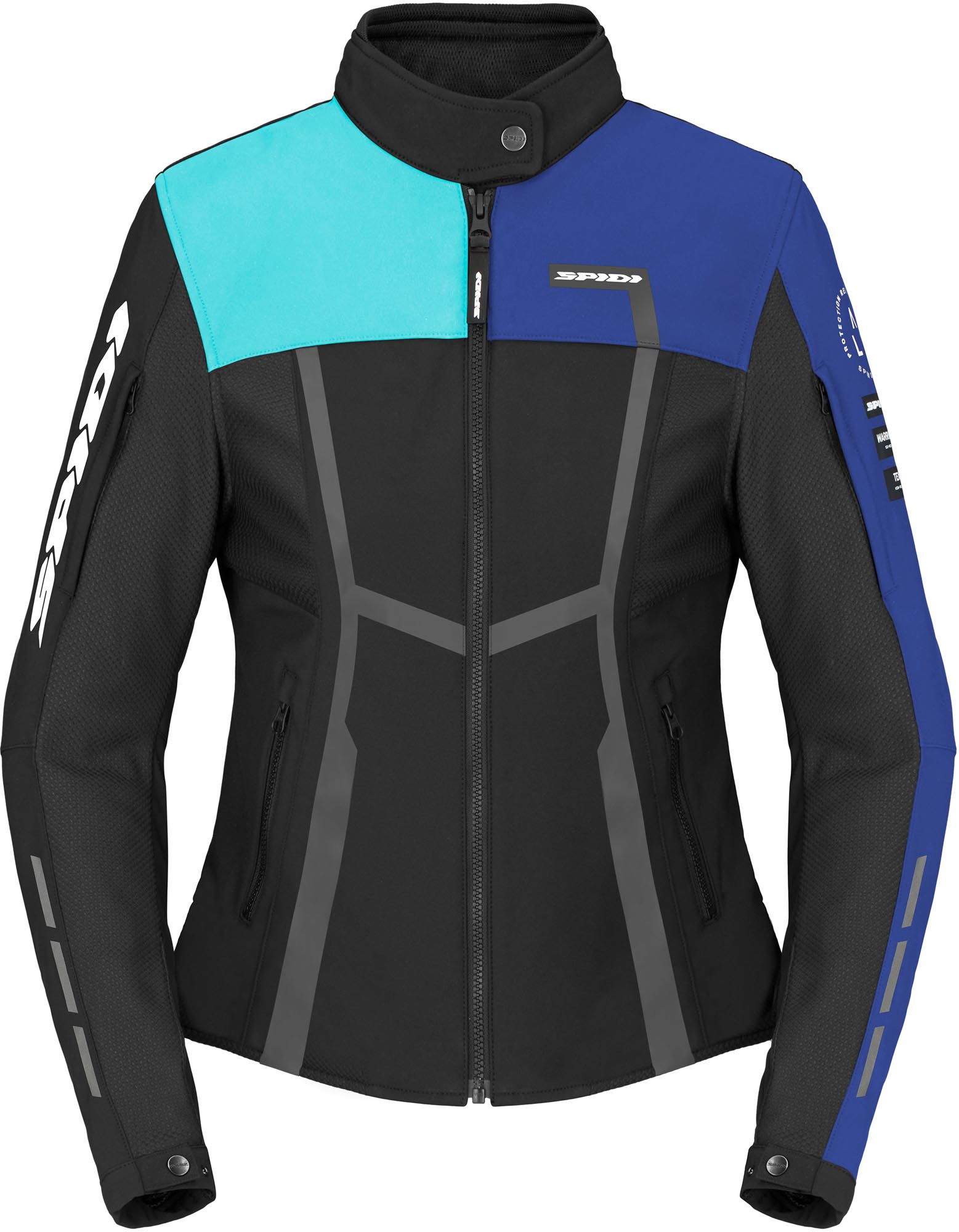 Spidi Motojoy Ladies Motorcycle Textile Jacket, Black-Blue, Size S For Women