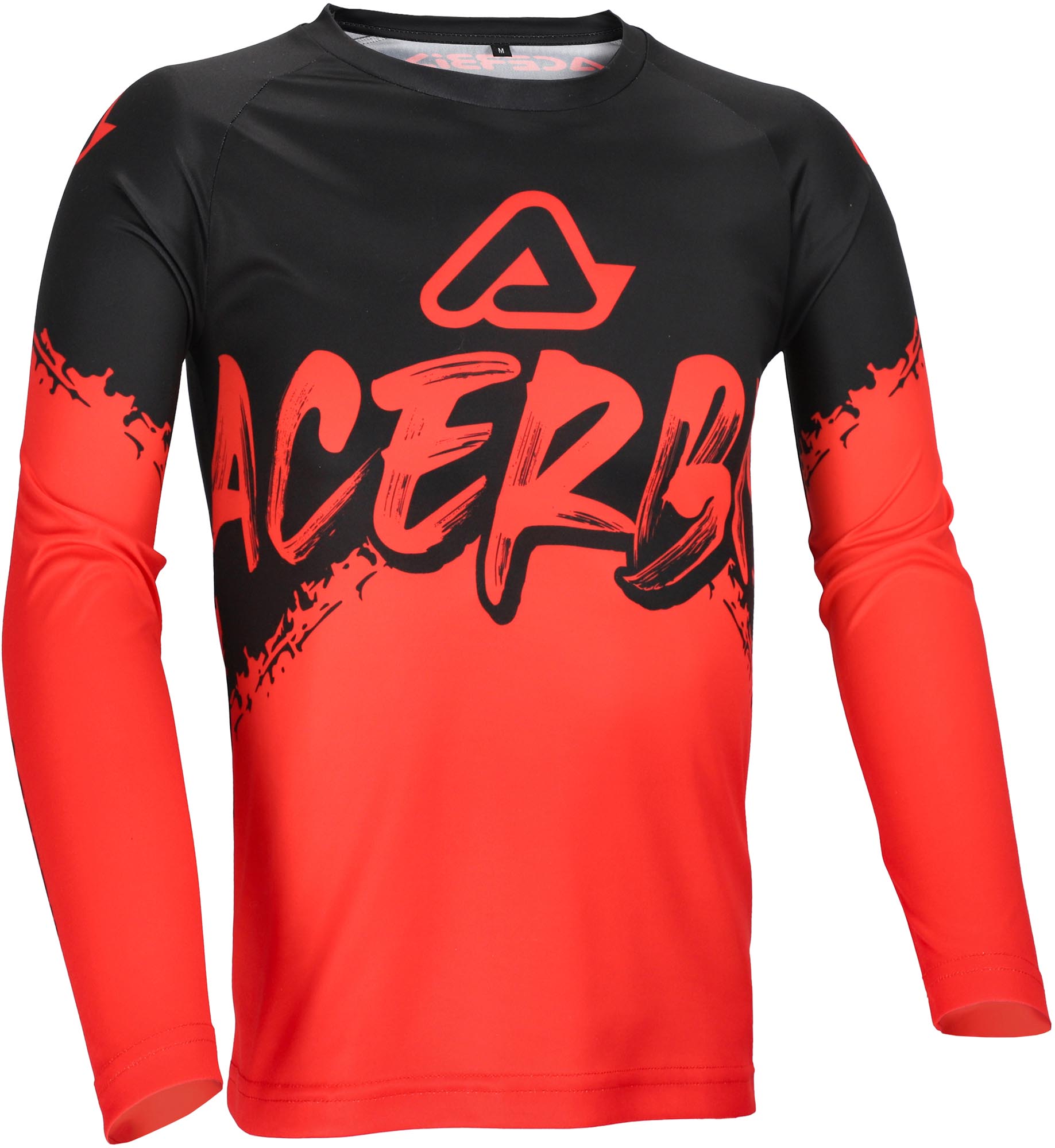 Acerbis Mx Linear Graphic Youth Motocross Jersey, Black-Red, Size Xs