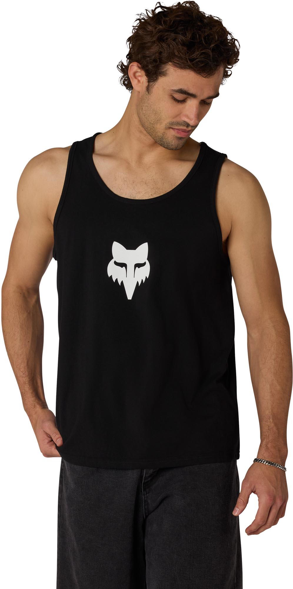 Side view of FOX Head 195 Original Tank Top, black, Size L for Men