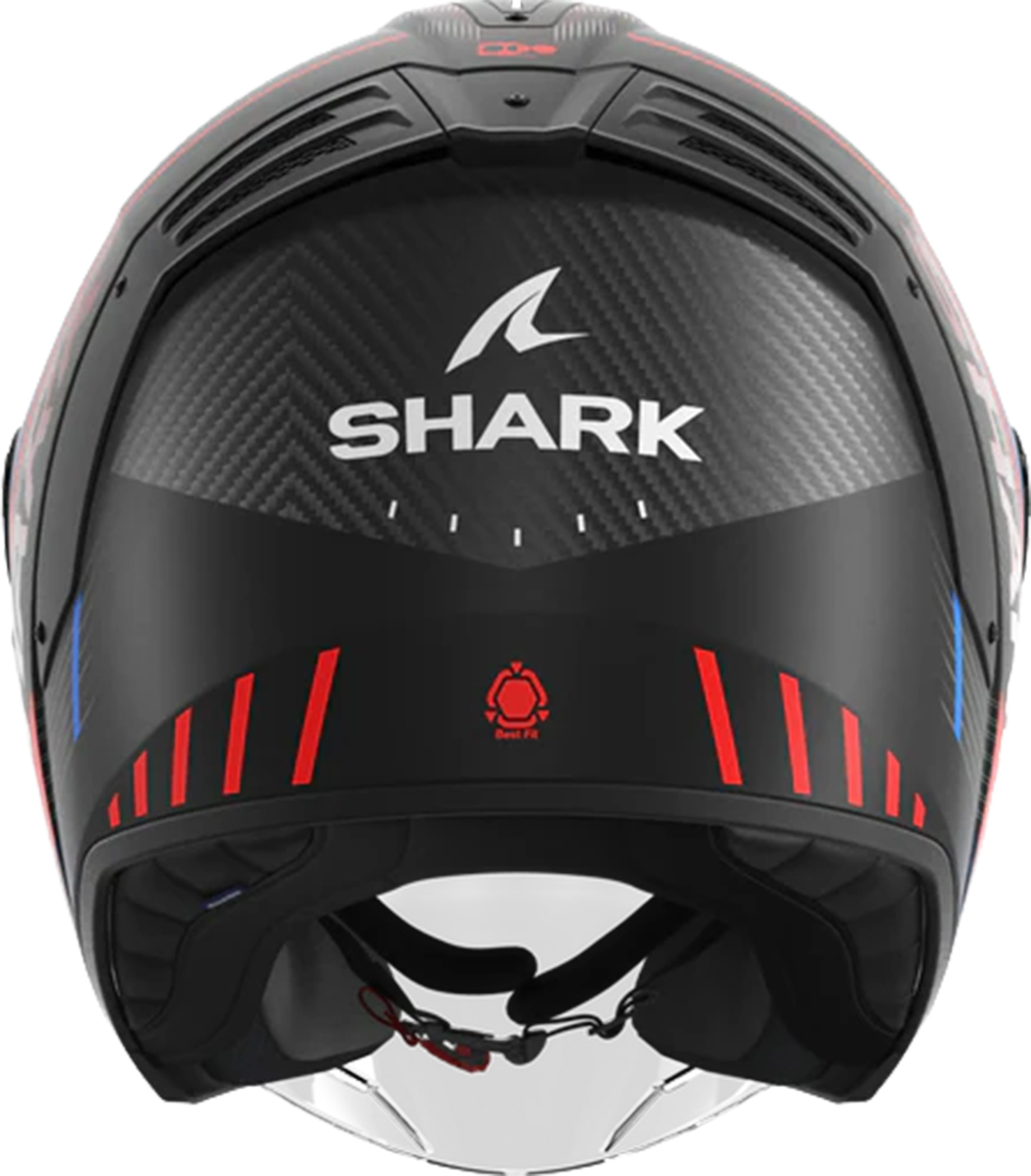 Side view of Shark RS Carbon Speed-Tech Mat Jet Helmet, carbon-red-blue, Size 2XL for Men