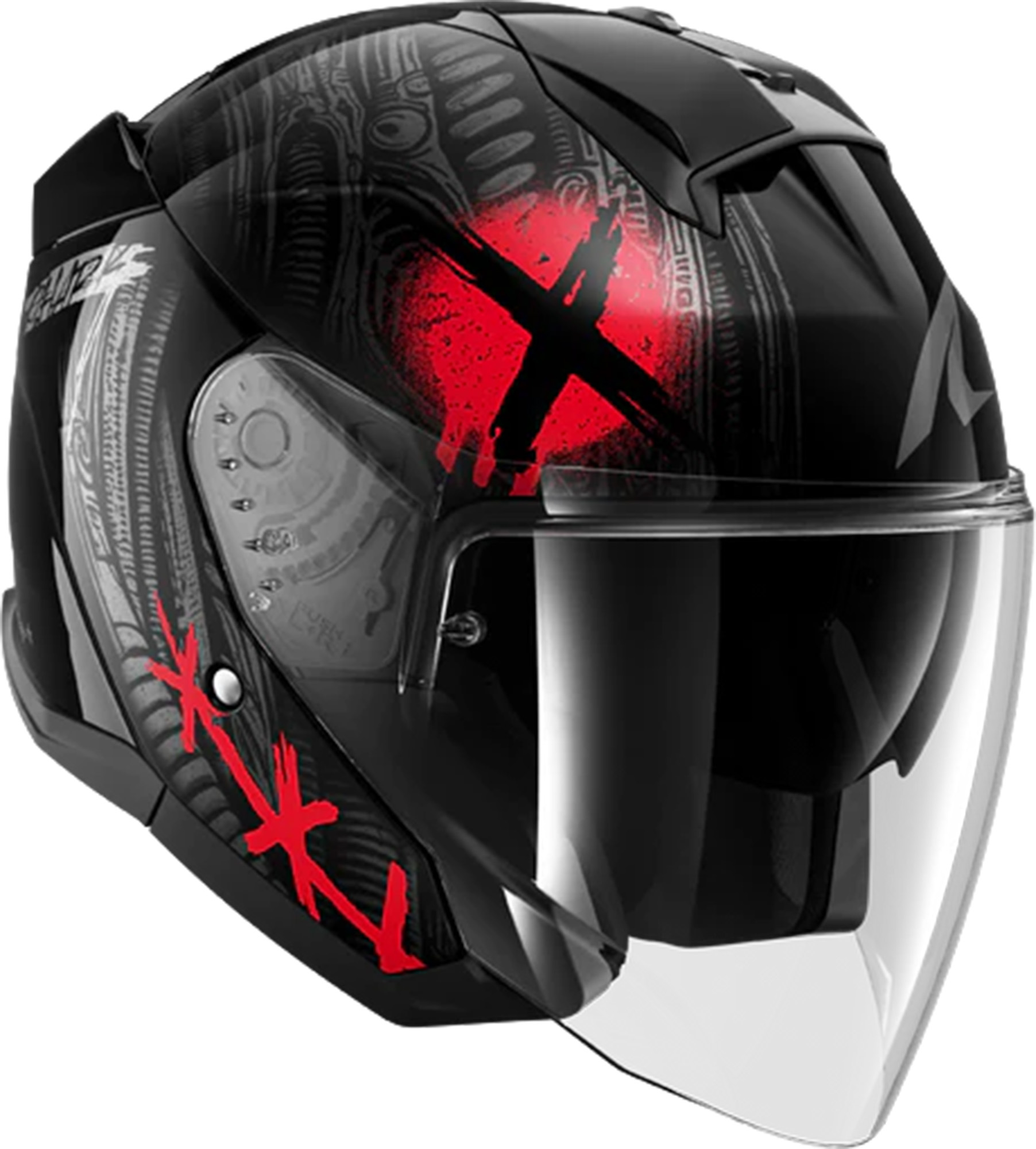 Side view of Shark Skwal Shiever Jet Helmet, Size 2XL for Men