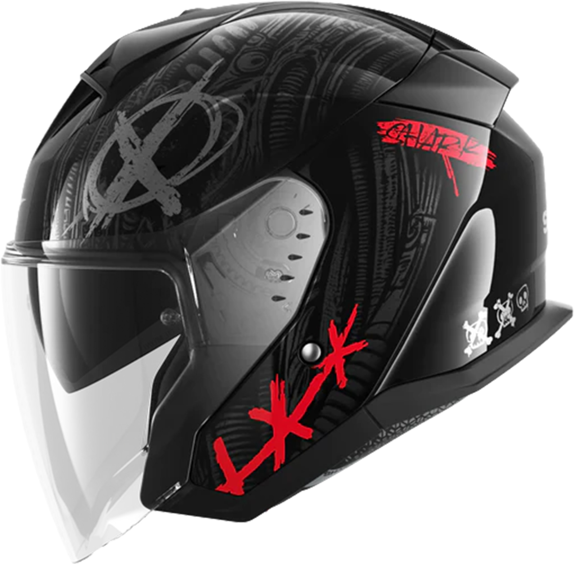 Side view of Shark Skwal Shiever Jet Helmet, Size 2XL for Men