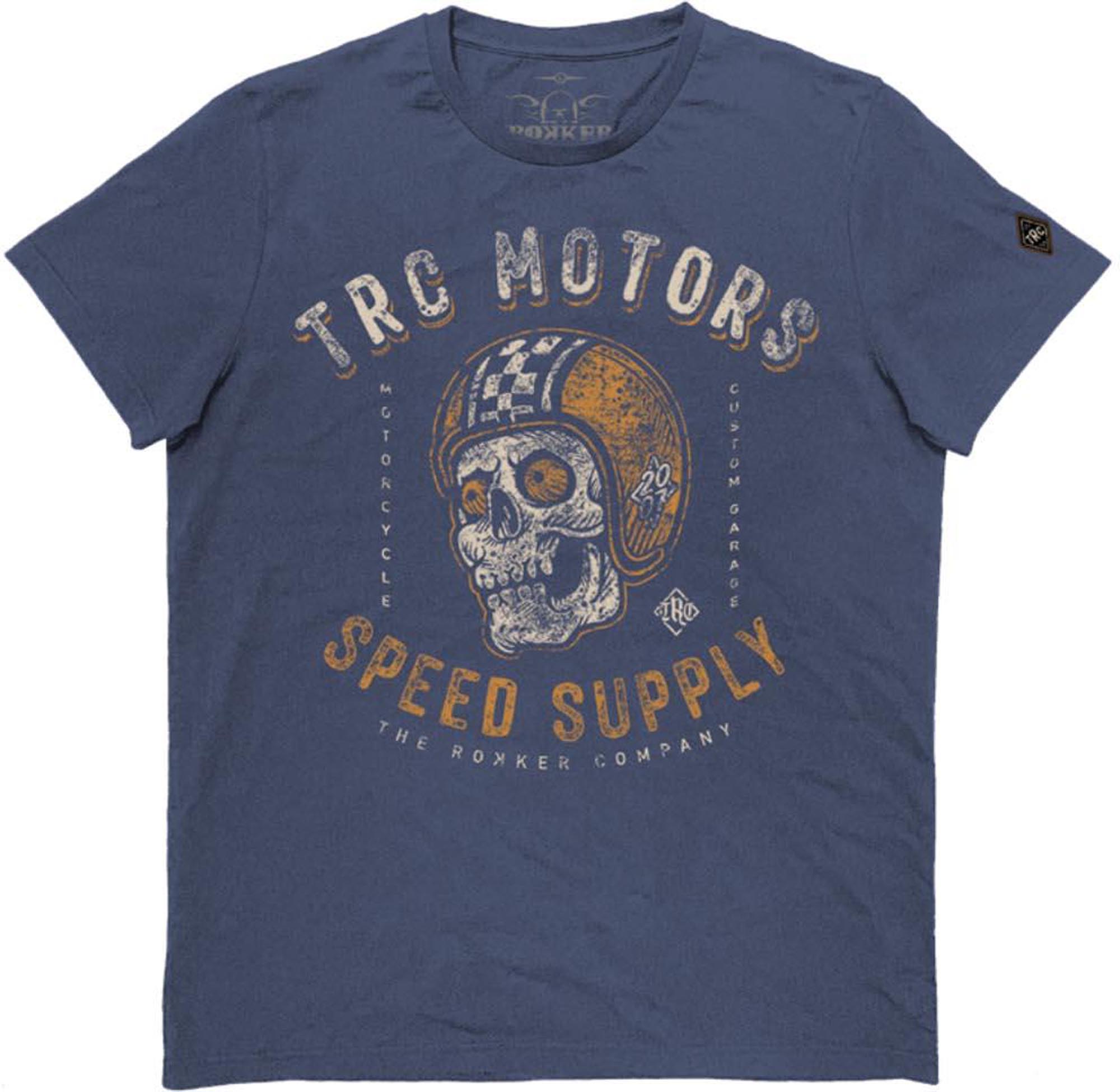 Rokker Skull T-Shirt, Blue, Size S For Men