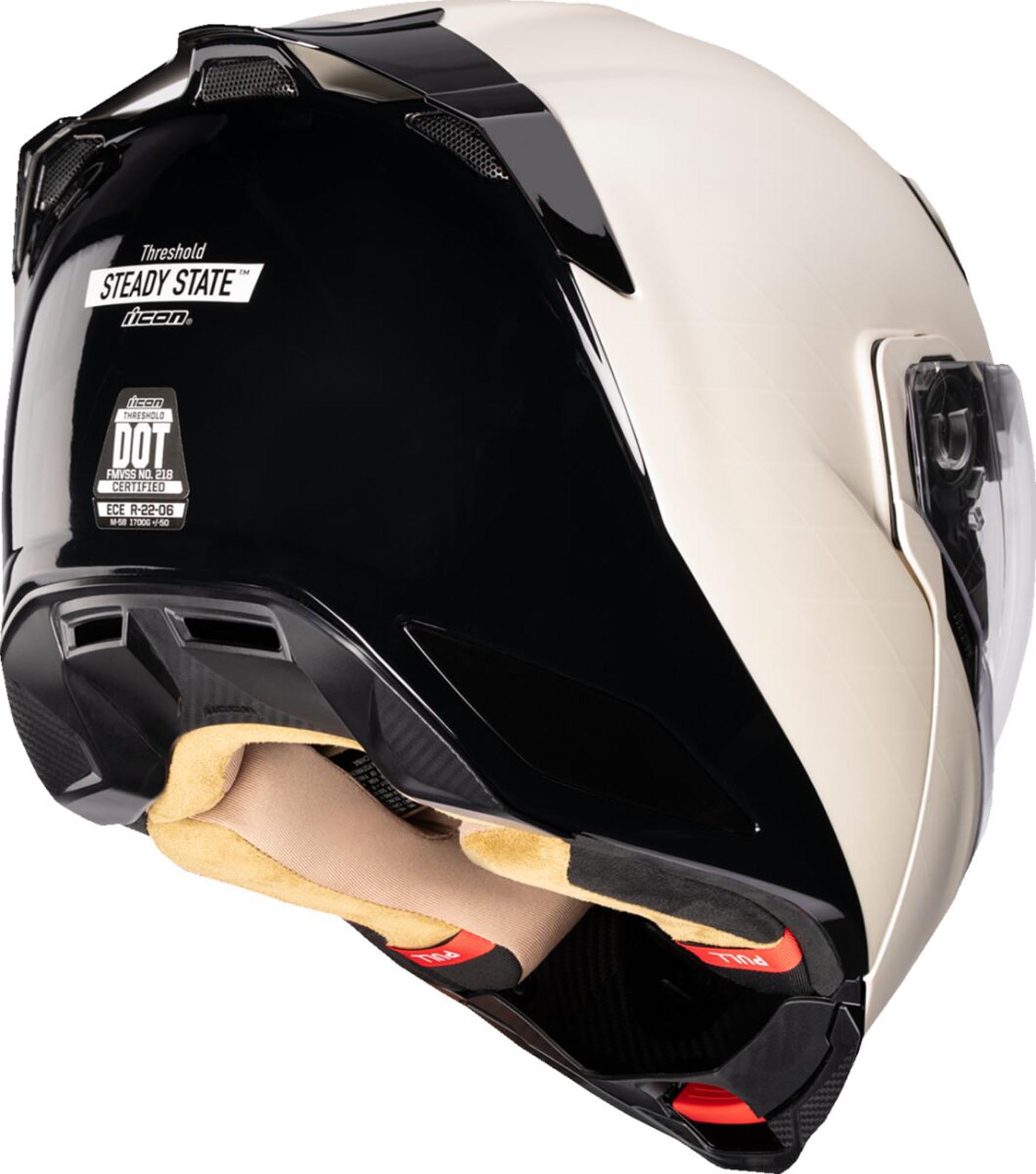 Side view of Icon Threshold Steady State Helmet, white, Size XS for Men