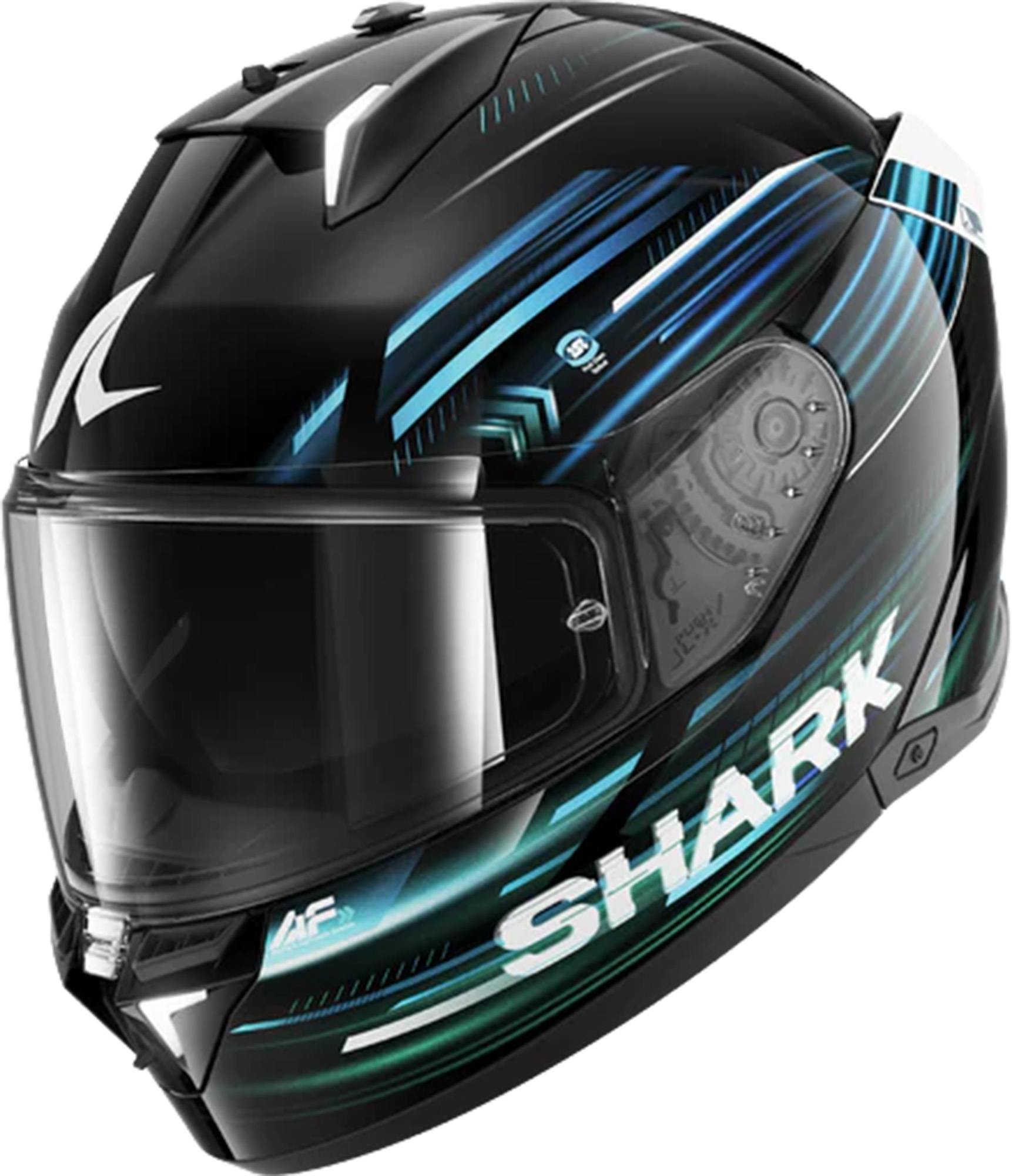 Shark Skwal I3 Light-Blur Helmet, Black-Green-Blue, Size L For Men