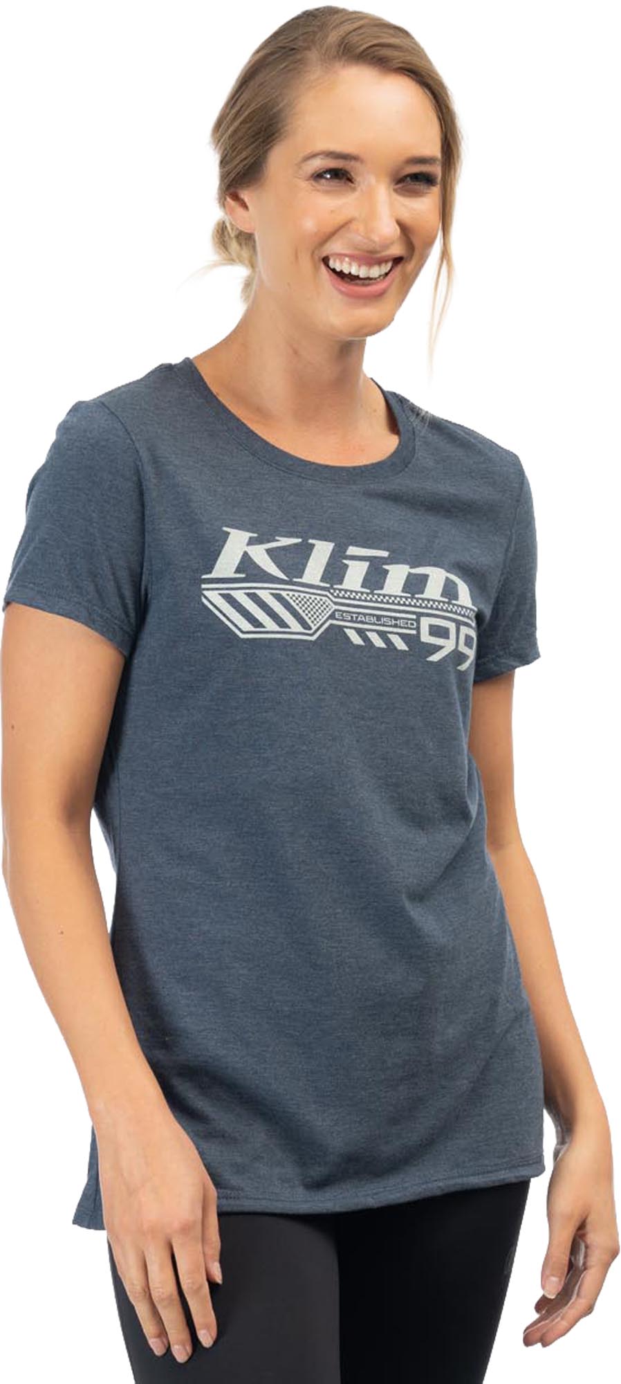 Klim Foundation Tri-Blend Ladies T-Shirt, blue, Size XL for Women-image-632445681