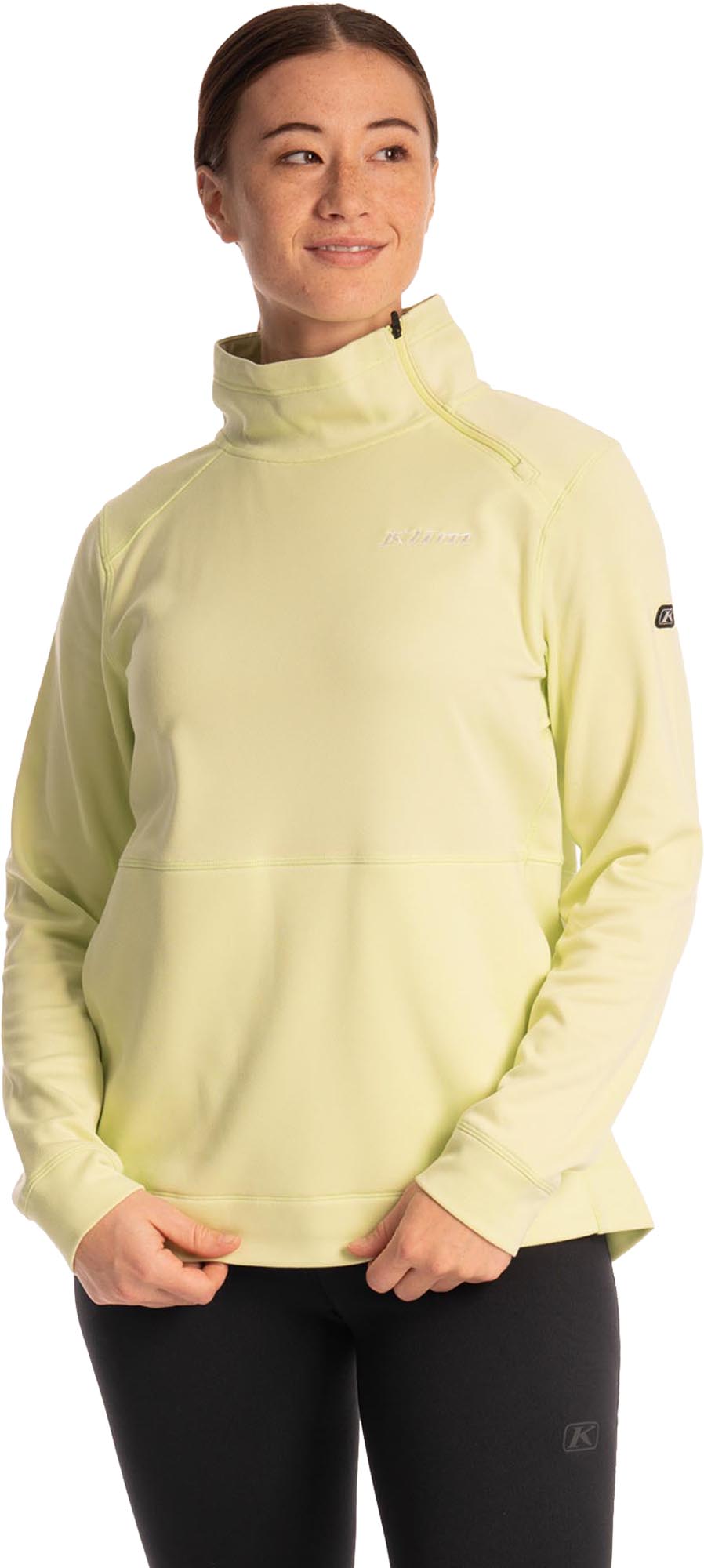 Side view of Klim Solitude Asym Ladies Pullover, yellow, Size M for Women