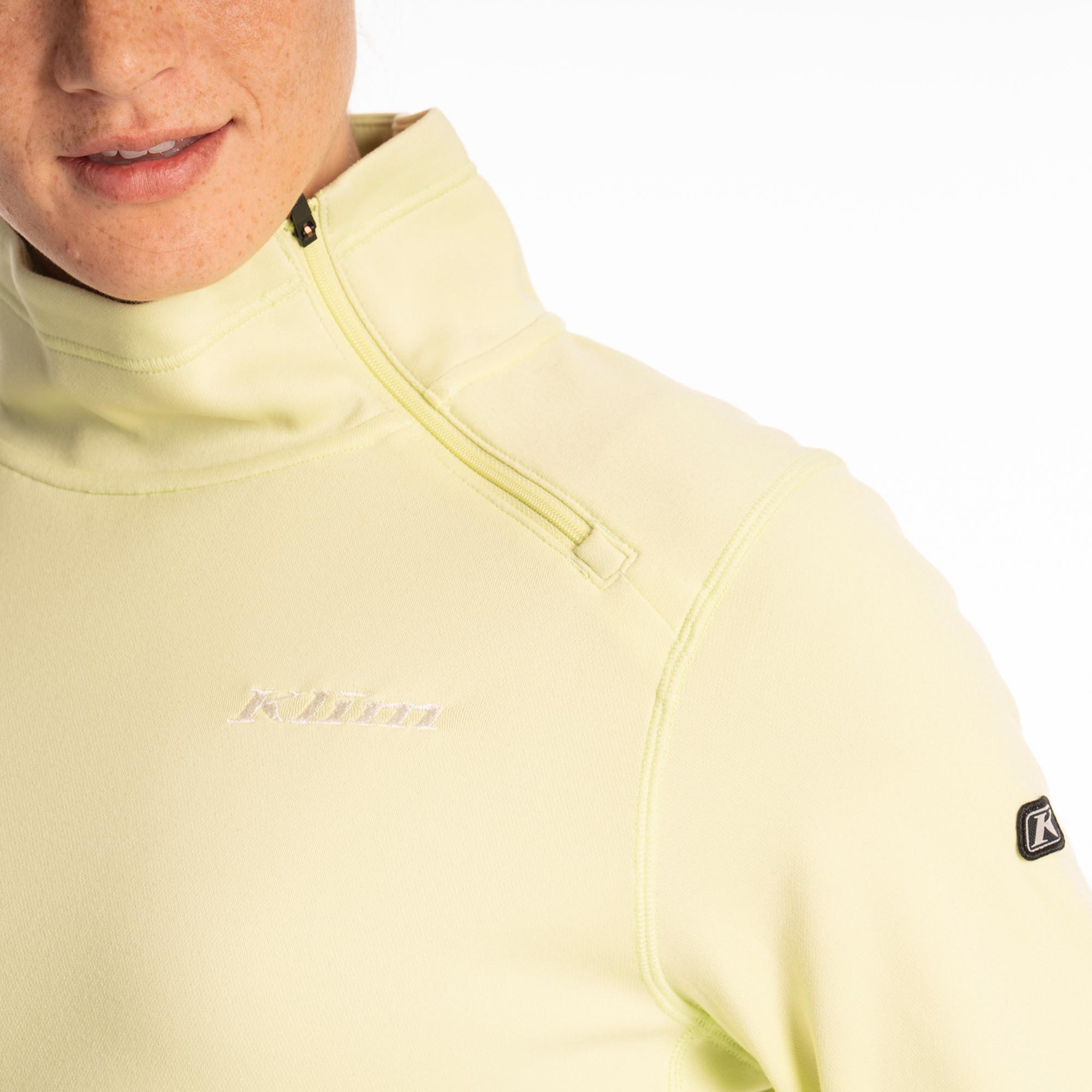 Side view of Klim Solitude Asym Ladies Pullover, yellow, Size M for Women