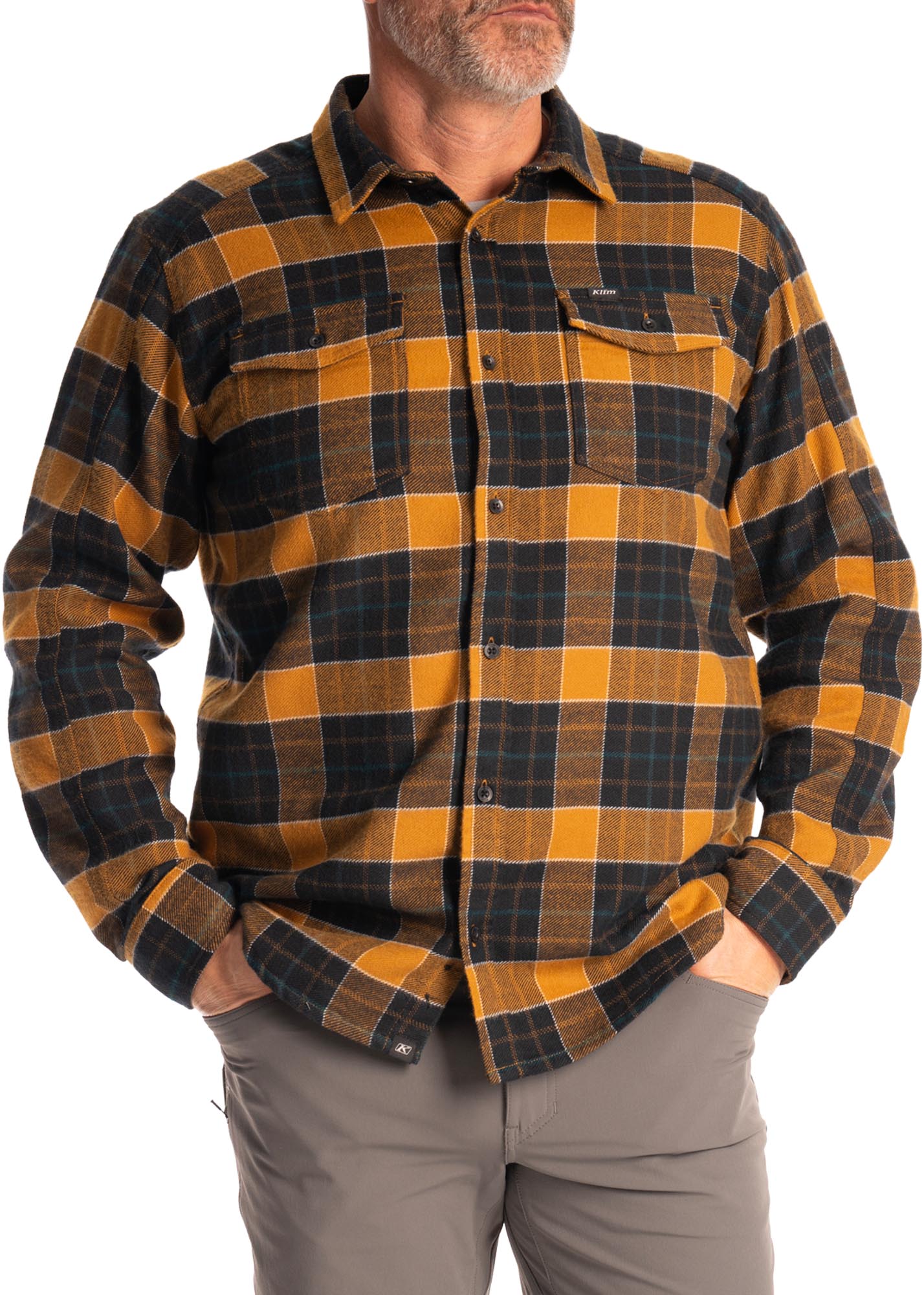 Klim Owen Flannel Shirt, yellow, Size L for Men