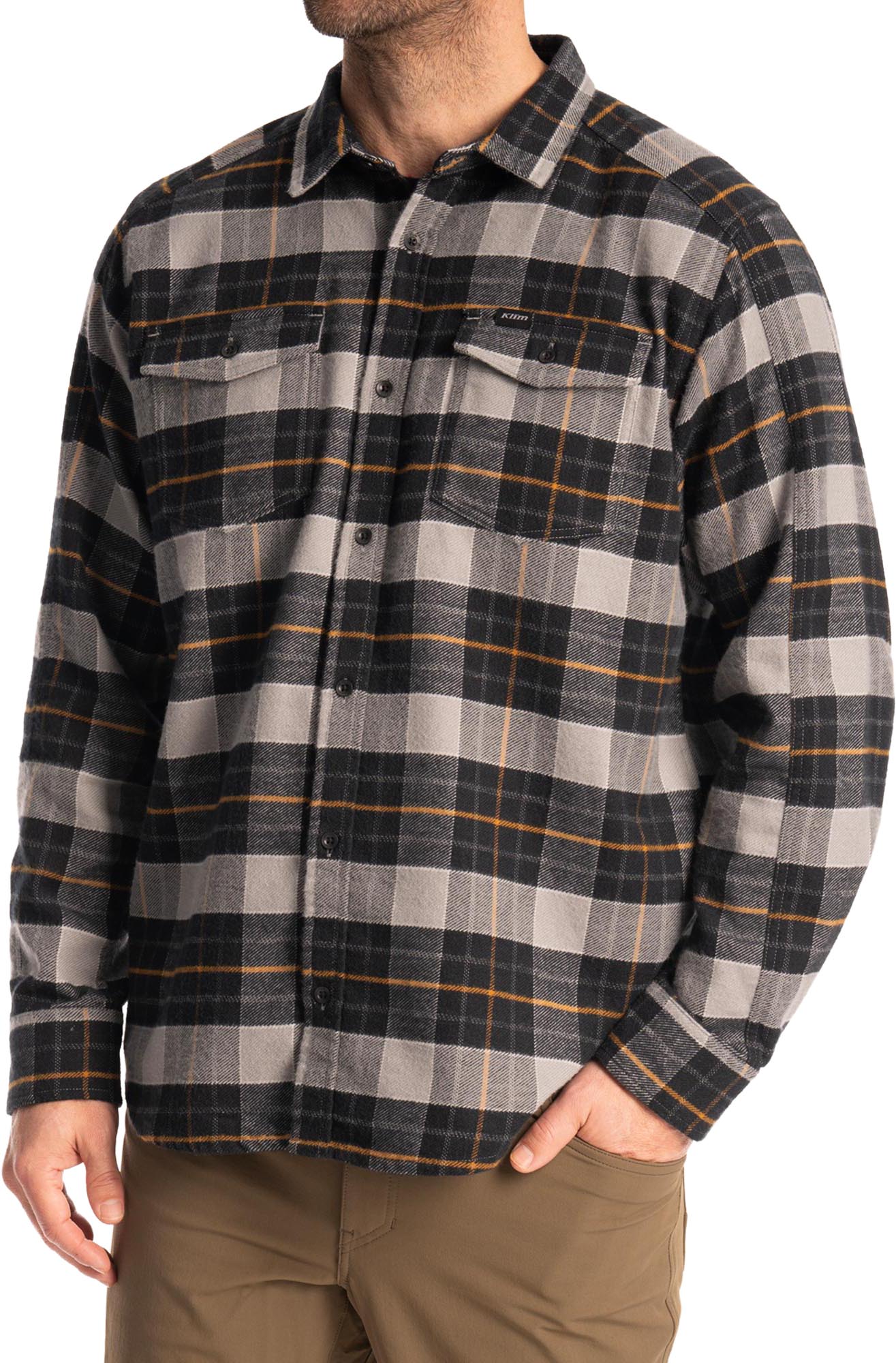 Klim Owen Flannel Shirt, grey, Size 2XL for Men