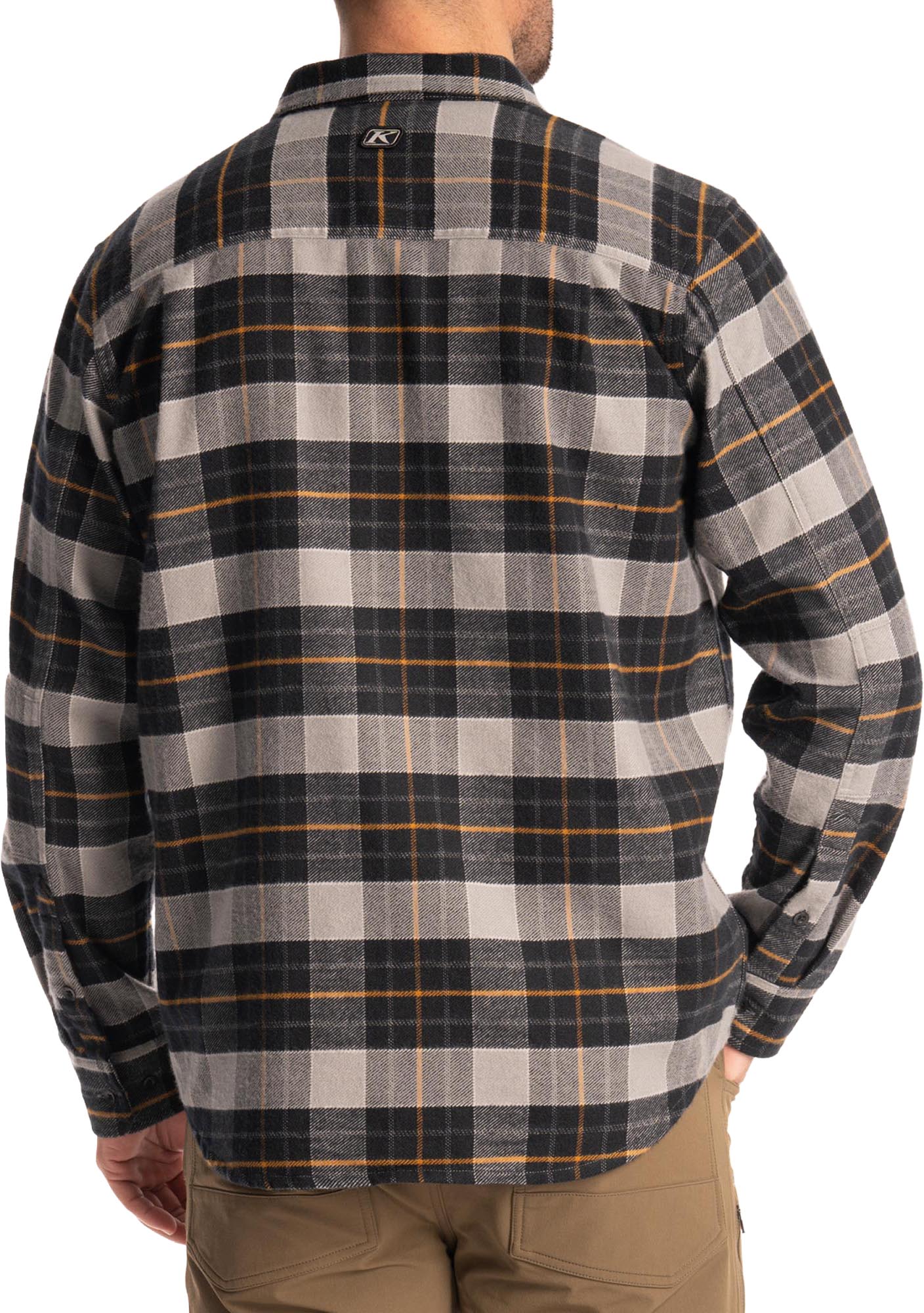 Side view of Klim Owen Flannel Shirt, grey, Size 2XL for Men