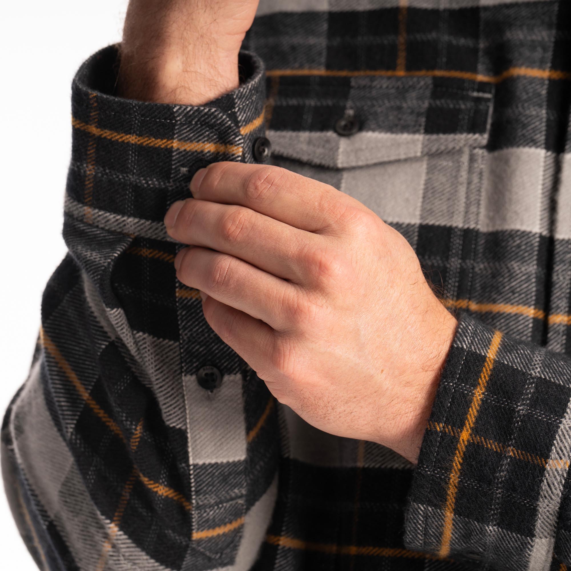 Side view of Klim Owen Flannel Shirt, grey, Size 2XL for Men