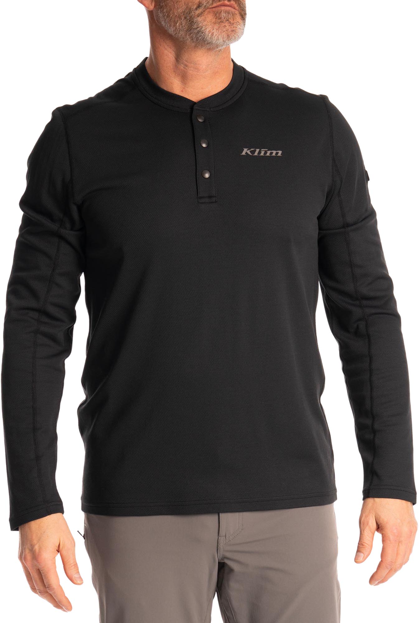 Klim Sidewinder Wool Long Sleeve Shirt, black, Size L for Men
