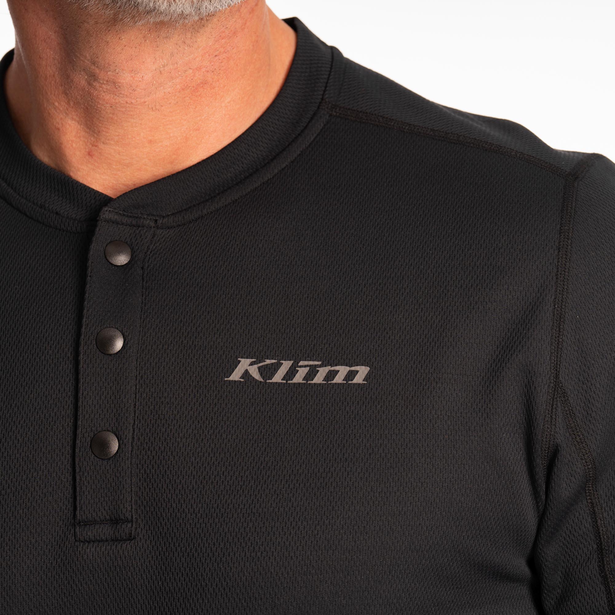 Side view of Klim Sidewinder Wool Long Sleeve Shirt, black, Size L for Men