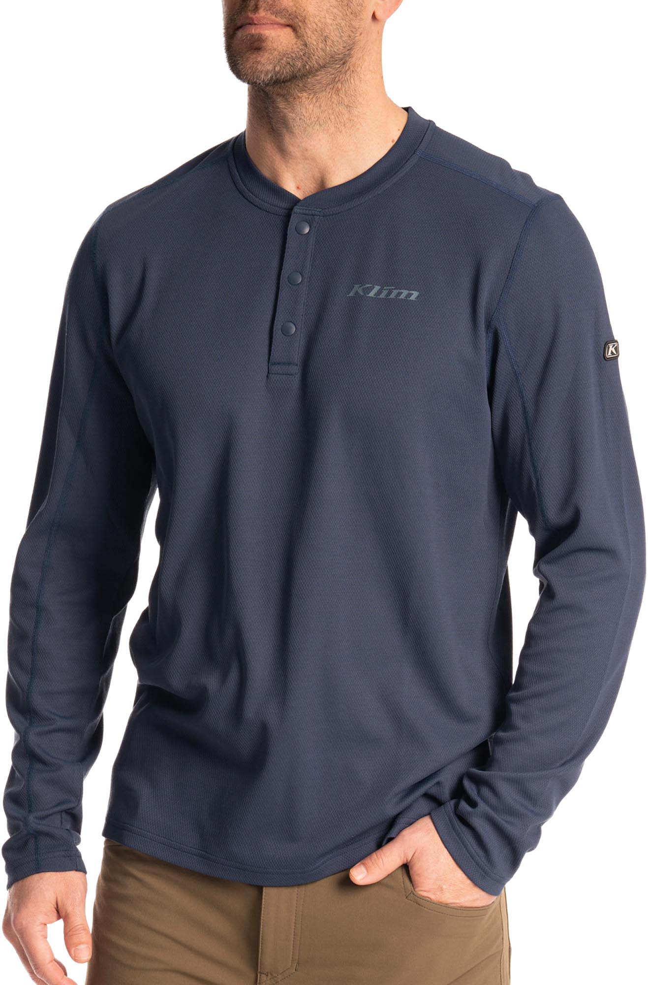 Klim Sidewinder Wool Long Sleeve Shirt, blue, Size M for Men