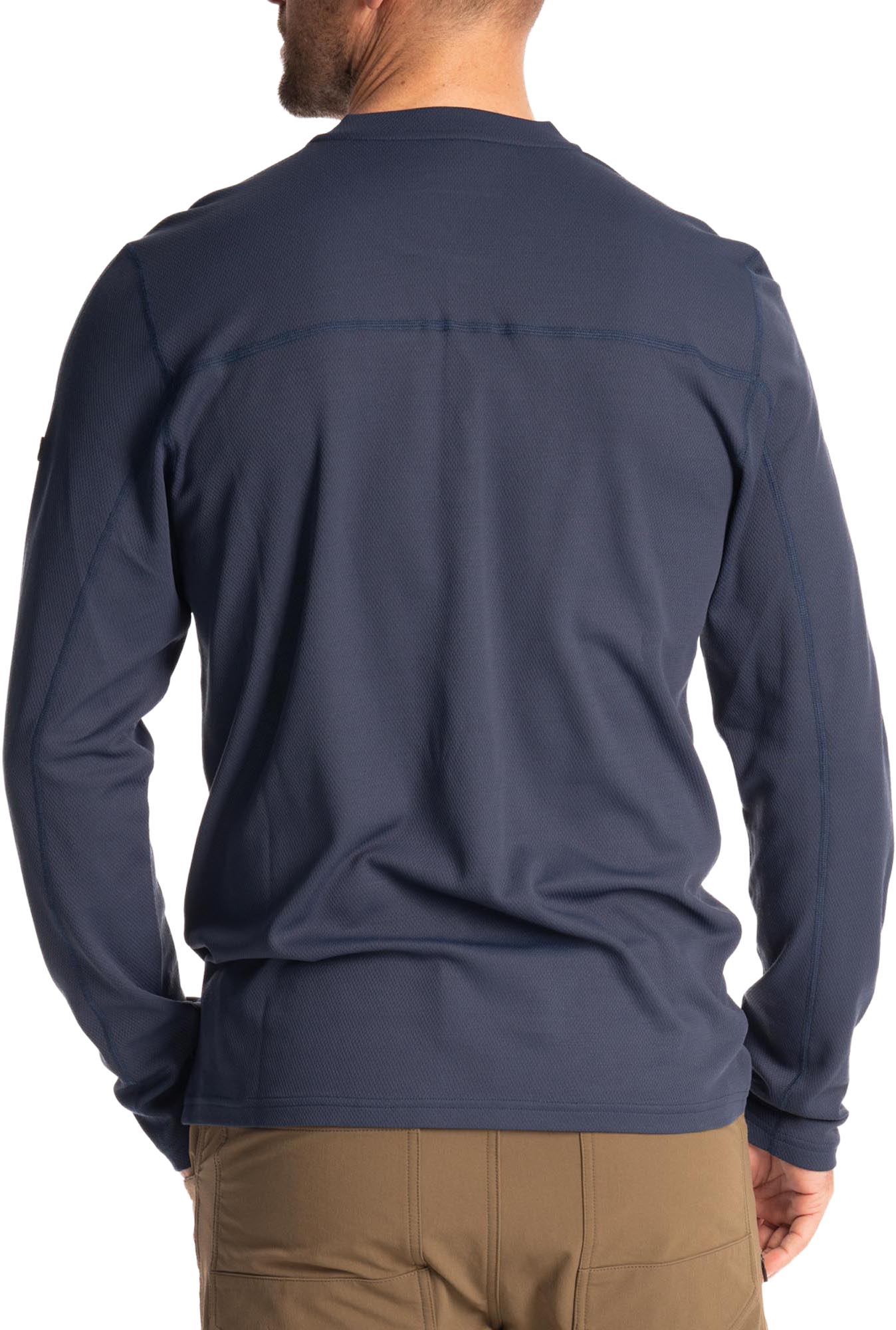 Side view of Klim Sidewinder Wool Long Sleeve Shirt, blue, Size M for Men